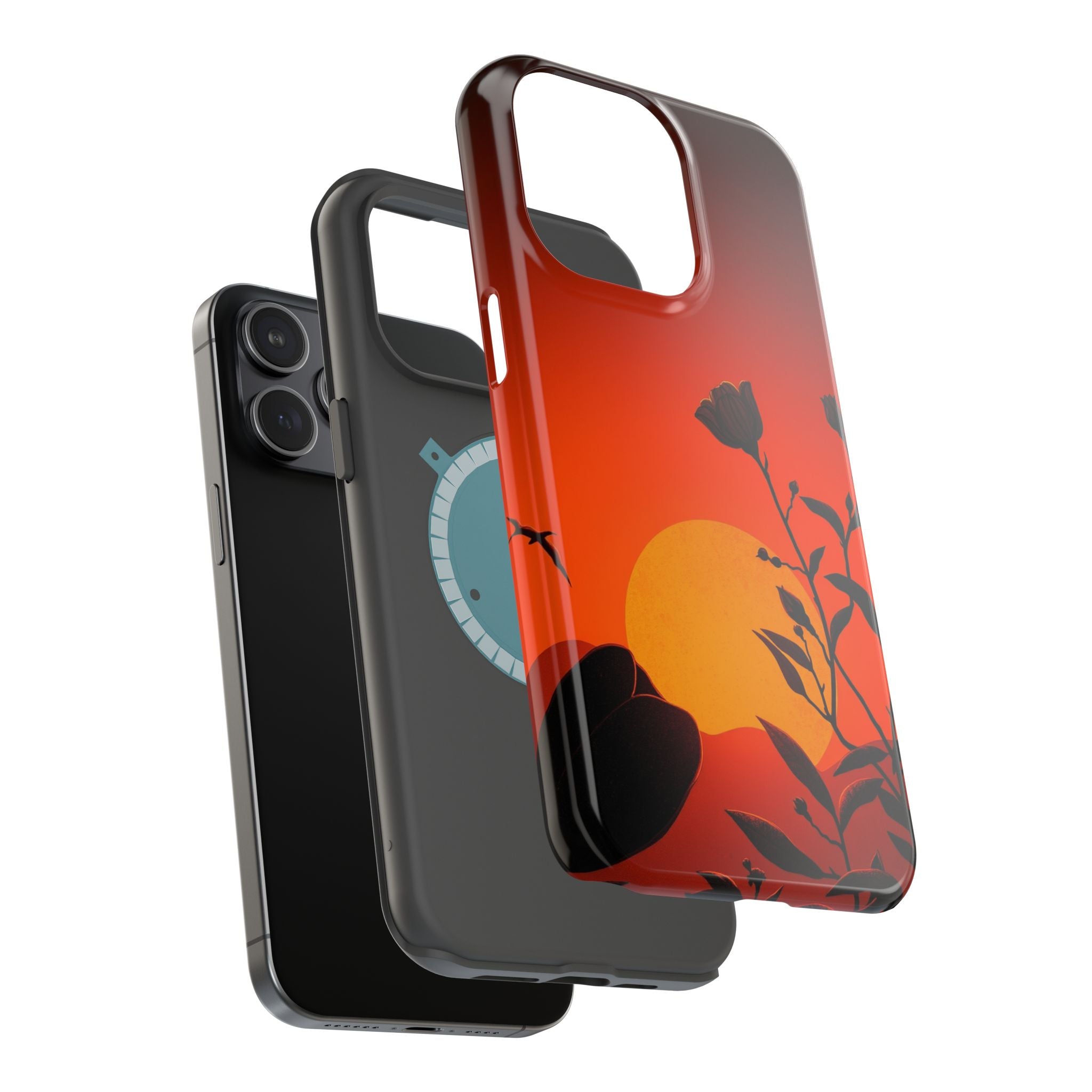 iPhone Bloom and Leaf Dark Gothic Ink Slim Everyday Designer Case · iPhone Case