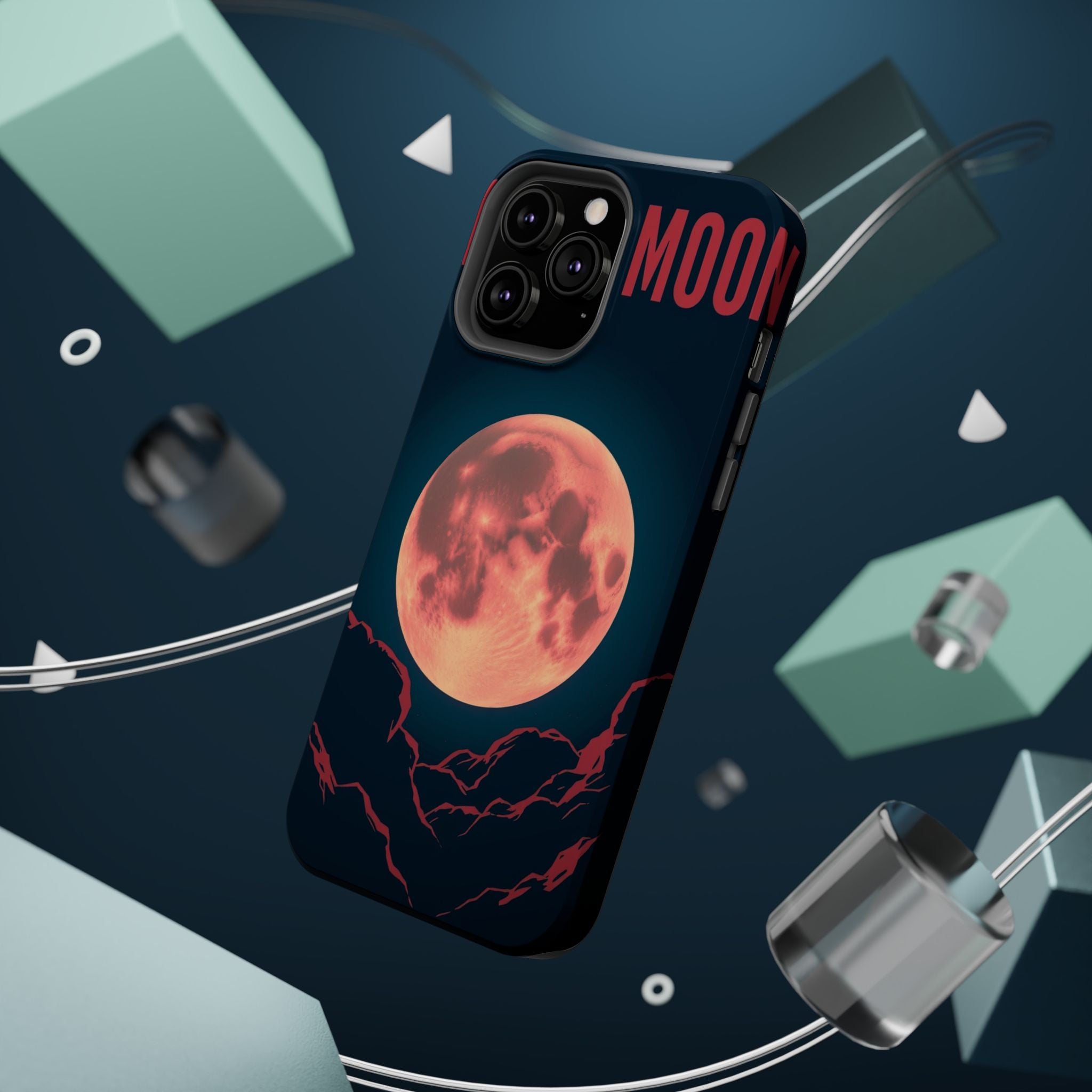 iPhone Blood Moon Rise Vintage Retro Poster Slim Everyday Designer Case · iPhone