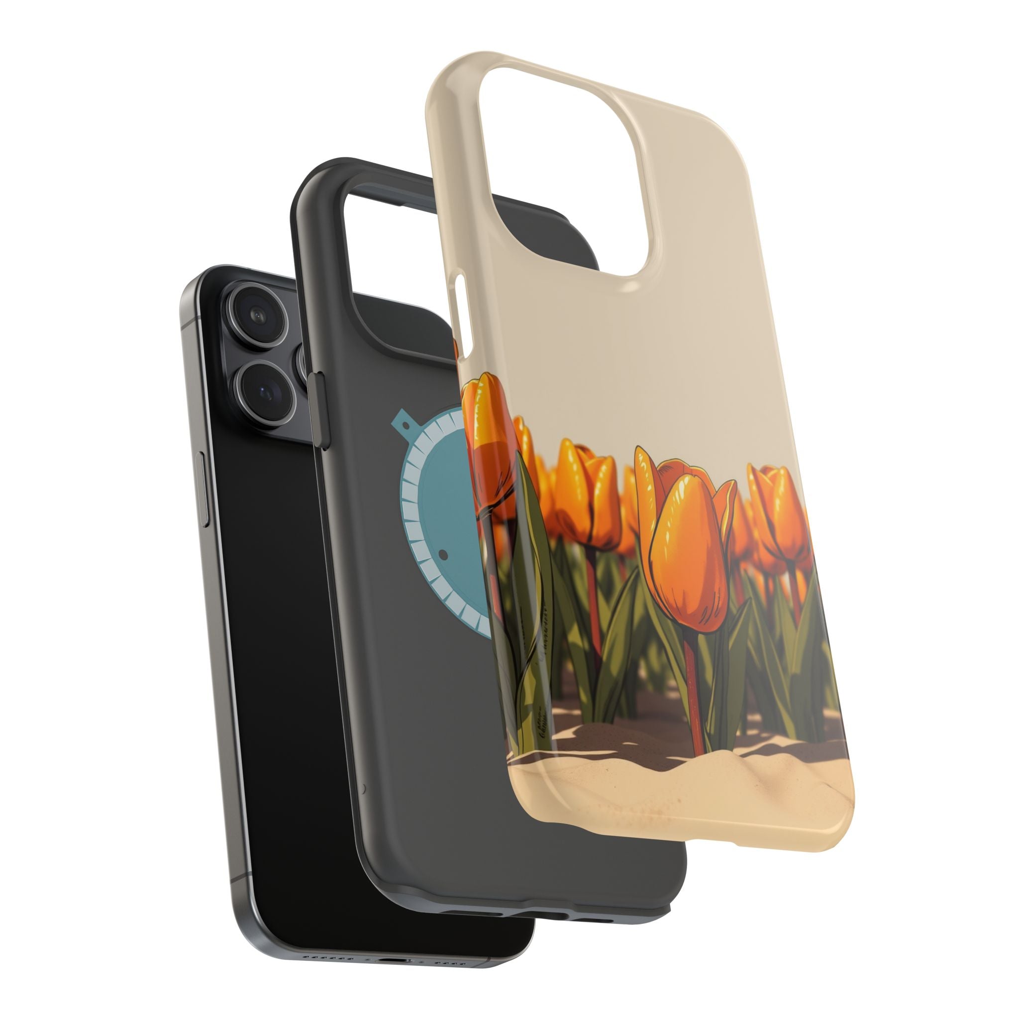 iPhone Burnt Orange And Sand Tulip Row Slim Everyday Designer Case · iPhone Case