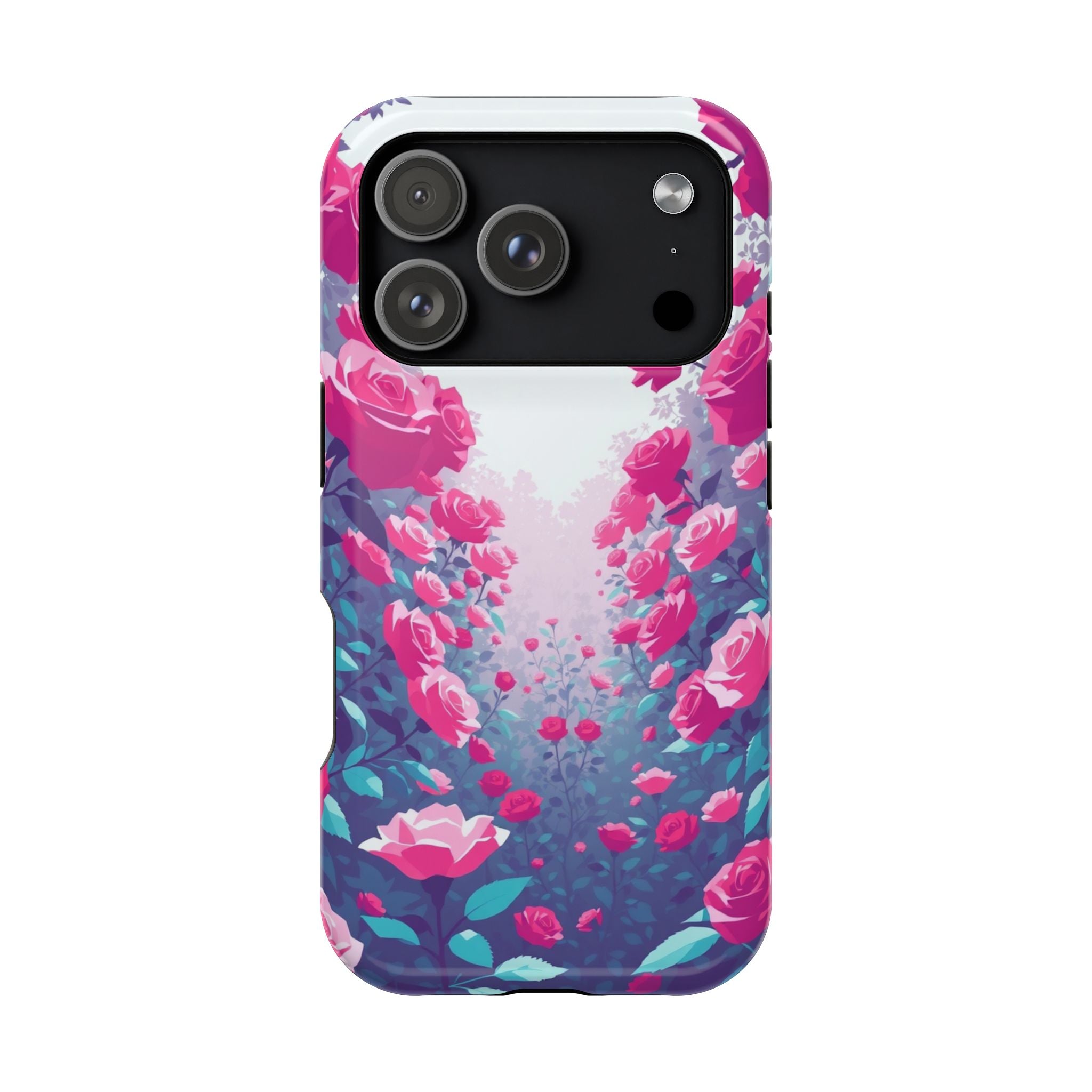 iPhone Cyan And Magenta Rose Garden Slim Everyday Designer Case · iPhone Case