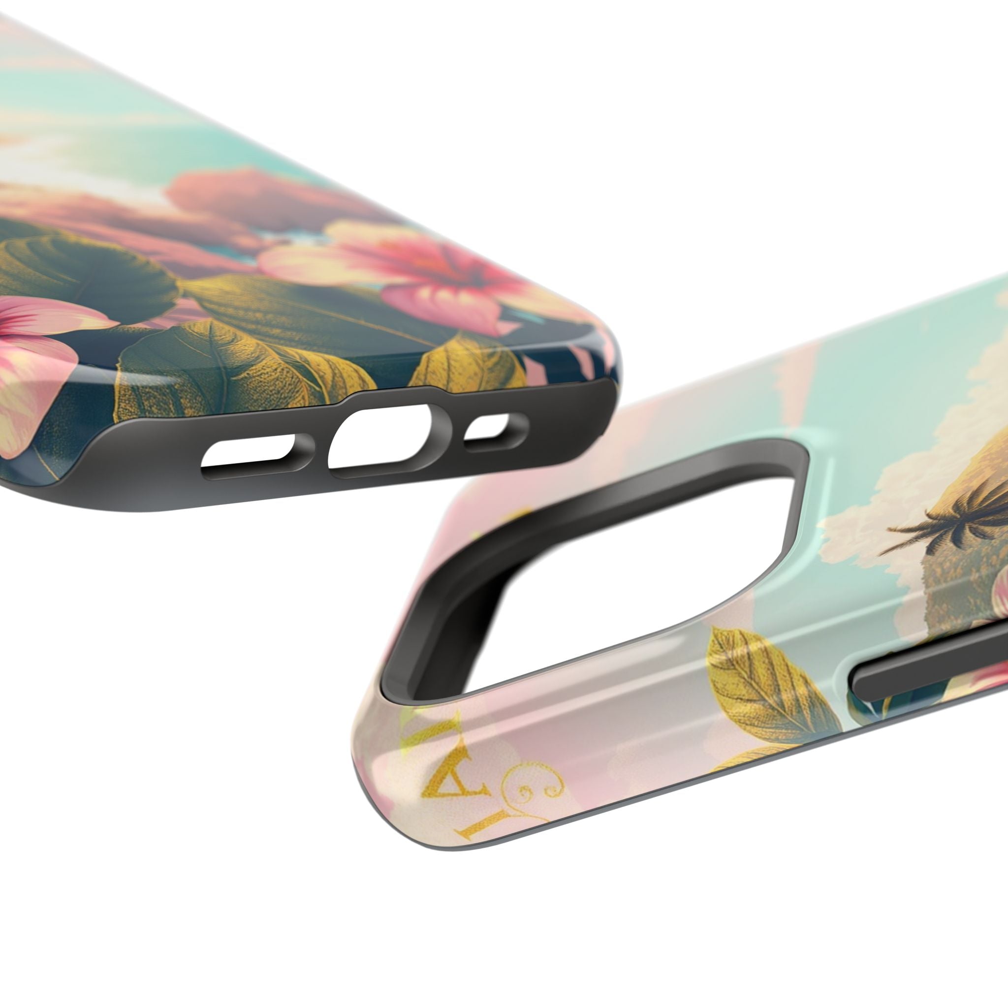 iPhone Mint And Blush Hibiscus Coast Slim Everyday iPhone 14 Designer · iPhone C