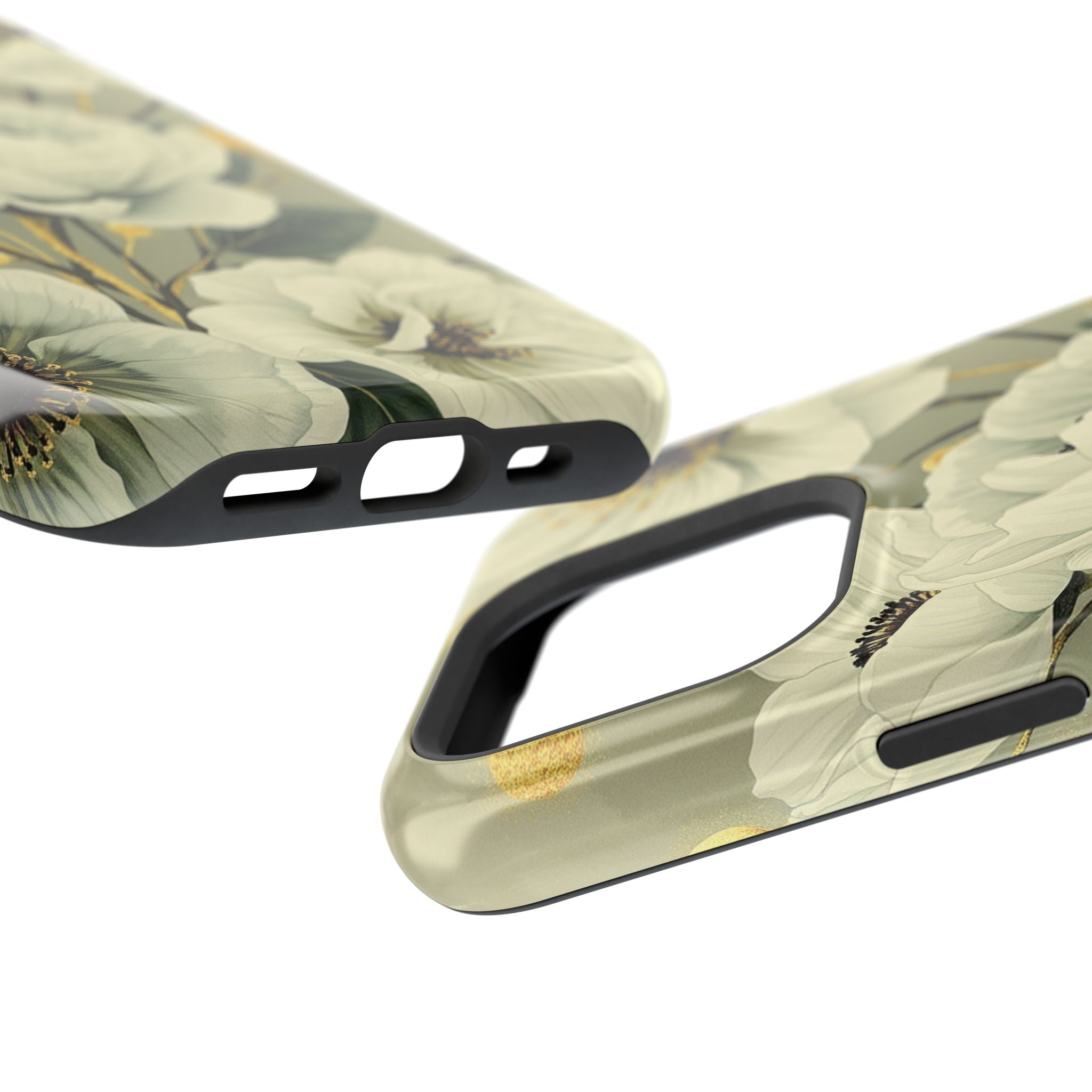 iPhone Sage And Ivory Floral Ink Wash Slim Everyday iPhone 14 Designer · iPhone