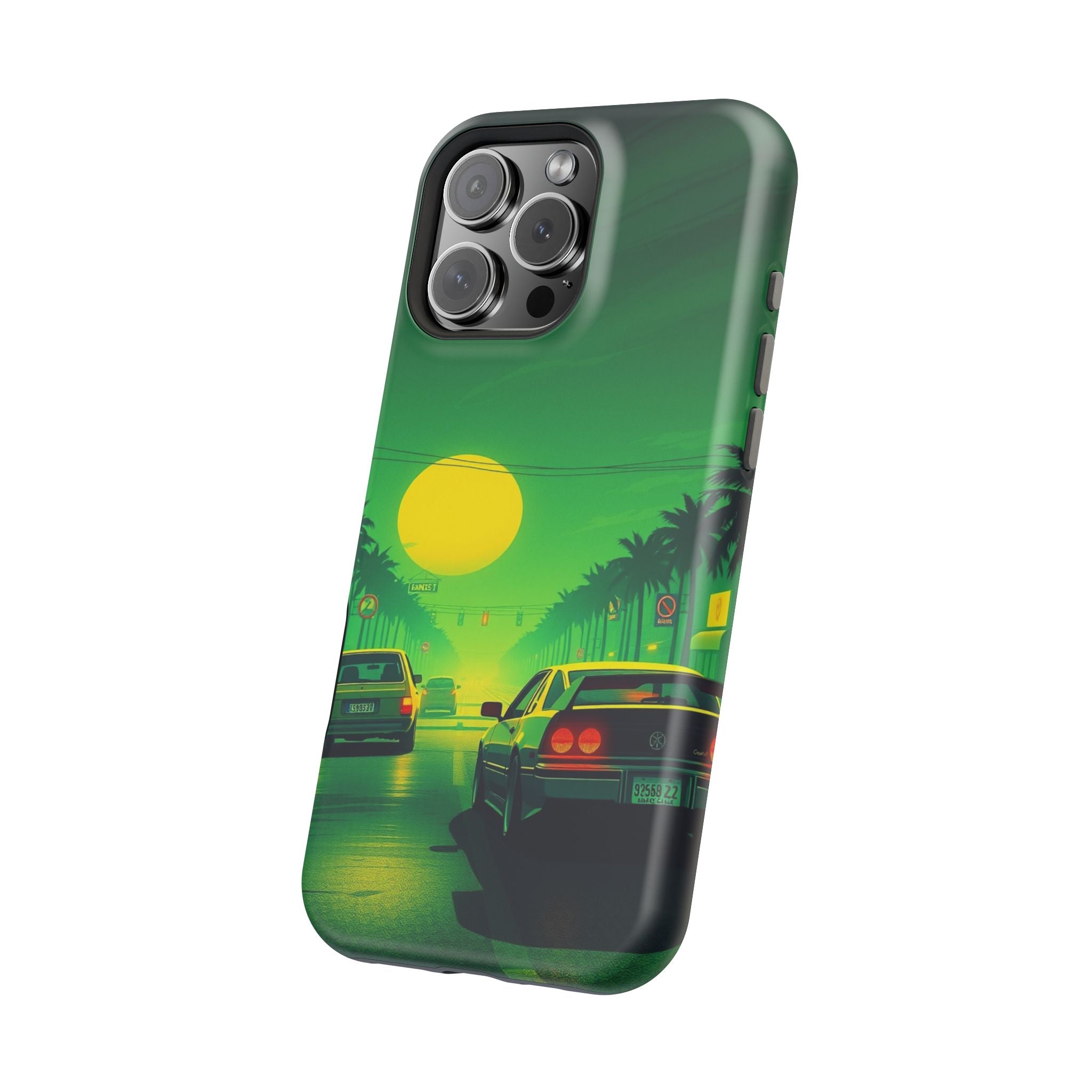 iPhone Dreamy Sunset Drive 80s Design Slim Everyday Designer Case · iPhone Case
