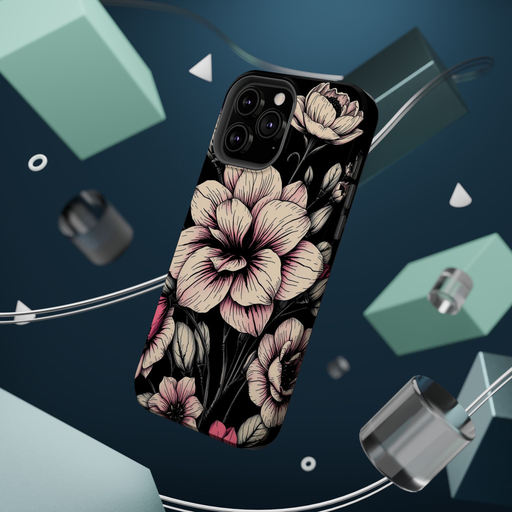 iPhone Floral Dark Academia Gothic Ink Slim Everyday Designer Case · iPhone Case