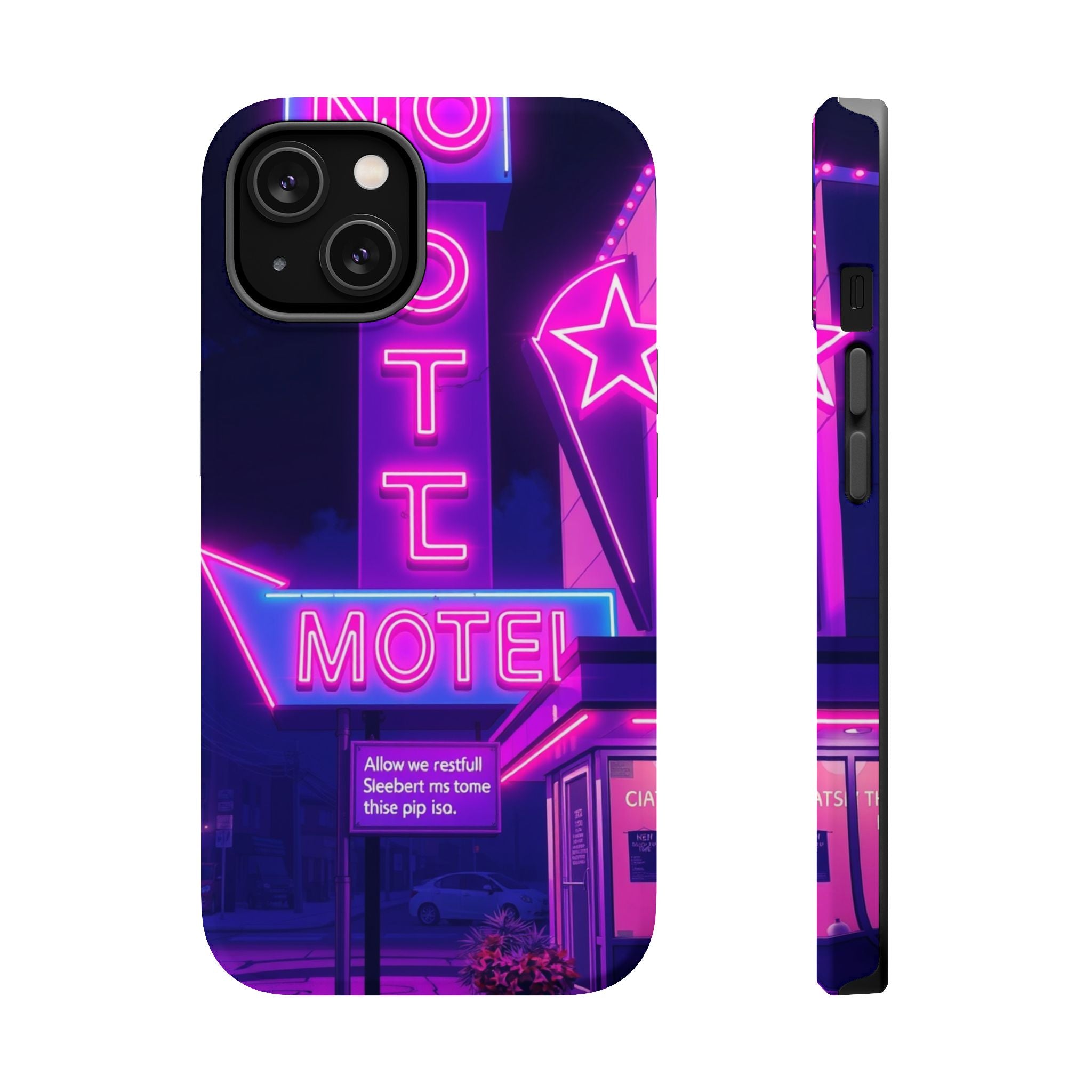 iPhone Neon Sign Motel Enchanted Art Slim Everyday Designer Case · iPhone Case