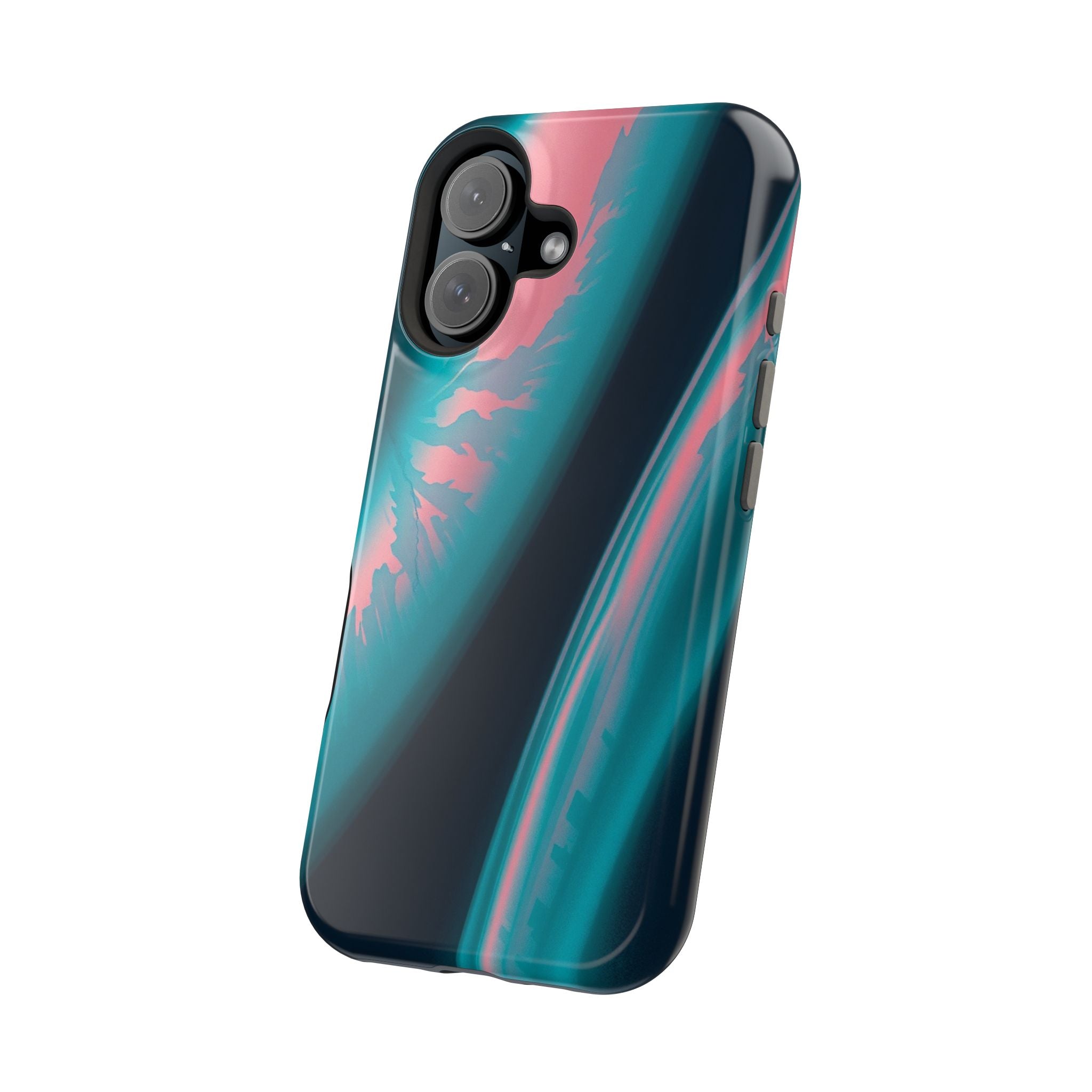 iPhone Teal And Coral Aurora Plasma Slim Everyday Designer Case · iPhone Case