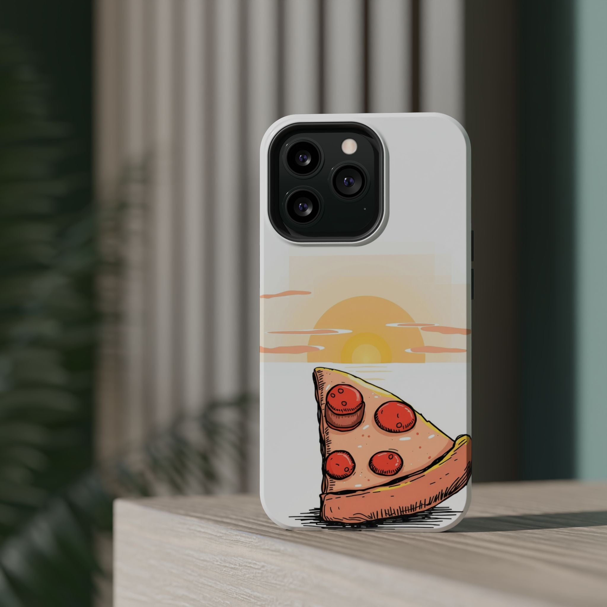 iPhone Earthy Pizza Slice Sunset Design Slim Everyday Designer Case · iPhone Cas
