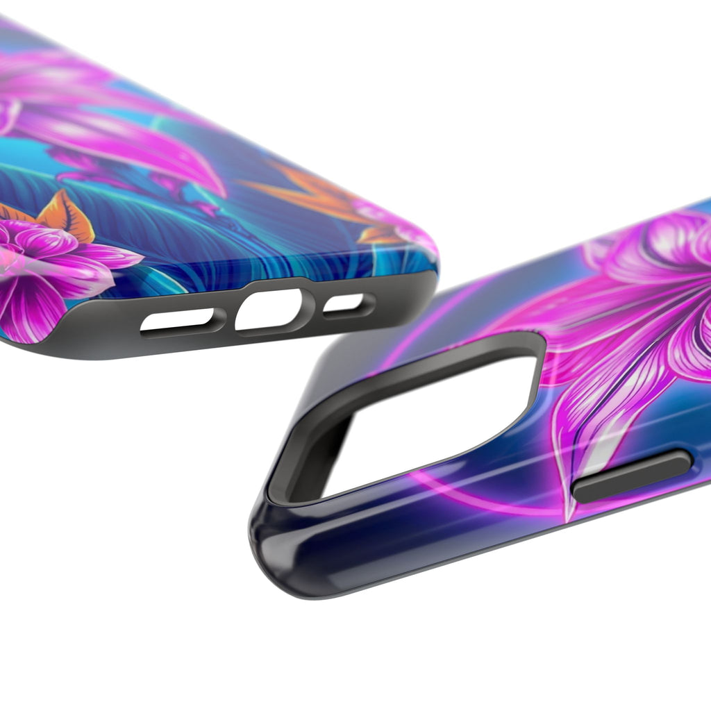 iPhone Tropical Bloom Neon Cyberpunk Slim Everyday Designer Case · iPhone Case