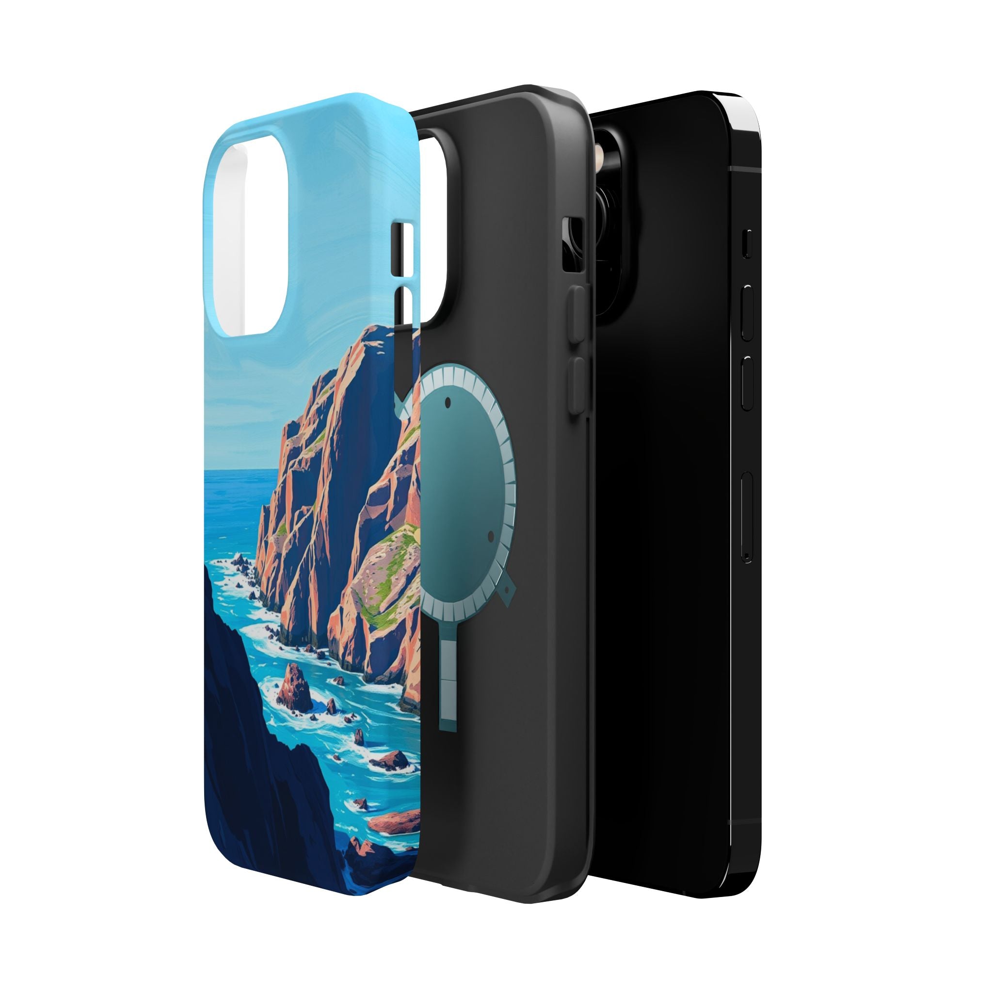 iPhone Rocky Coastline Oil Painting Impressionist iPhone Clean Minimal · iPhone
