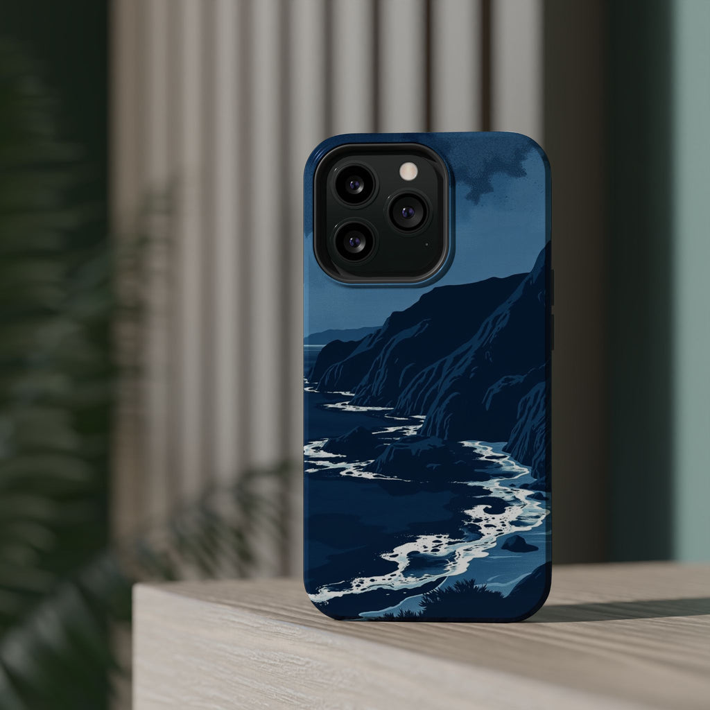 iPhone Midnight Blue And Silver Hibiscus Coast Carry Case Slim Snap Case · iPhon