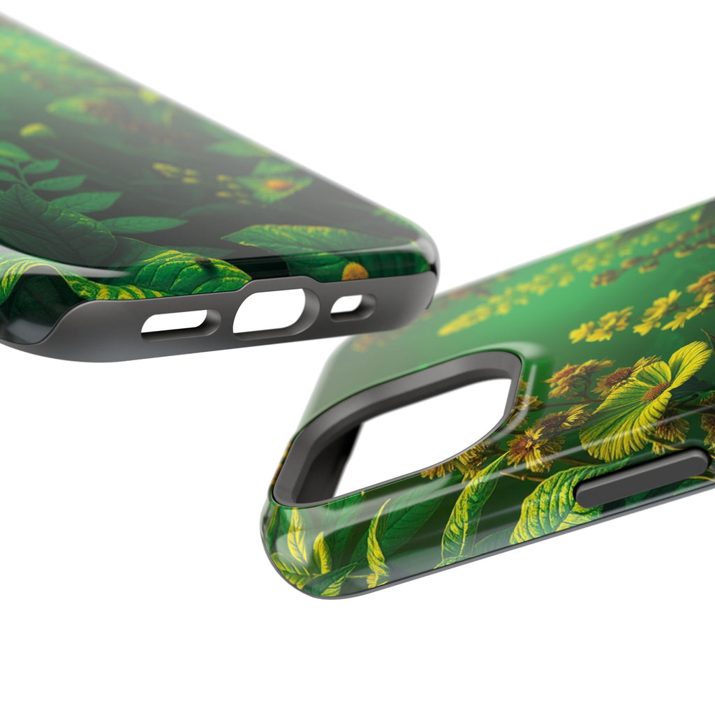 iPhone Emerald Green And Gold Vintage Botanicals Print Slim Snap Case · iPhone C