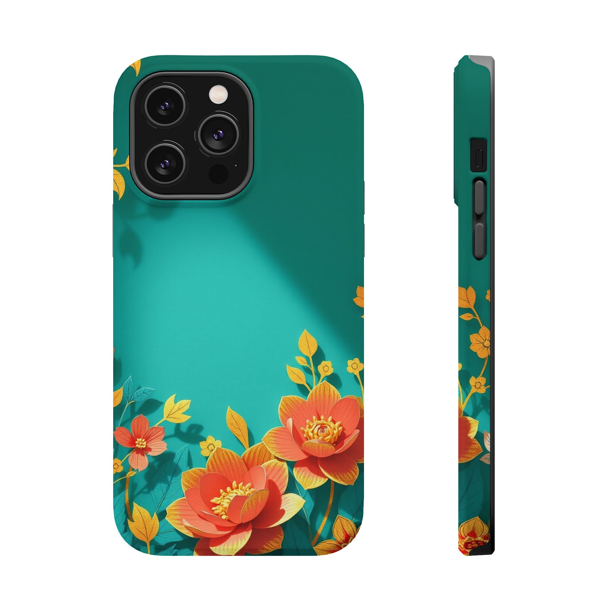 iPhone Floral Gold Foil Paper Cut Art Slim Everyday Designer Case · iPhone Case