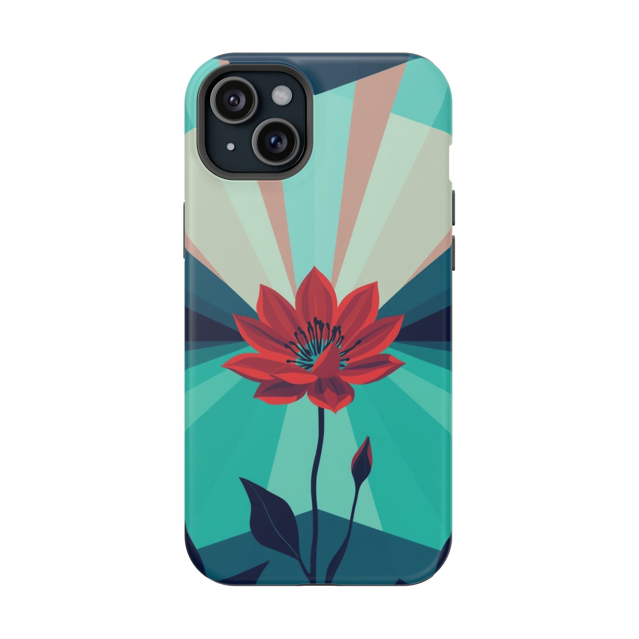 iPhone Teal And Coral Night Bloomer Slim Everyday Designer Case · iPhone Case