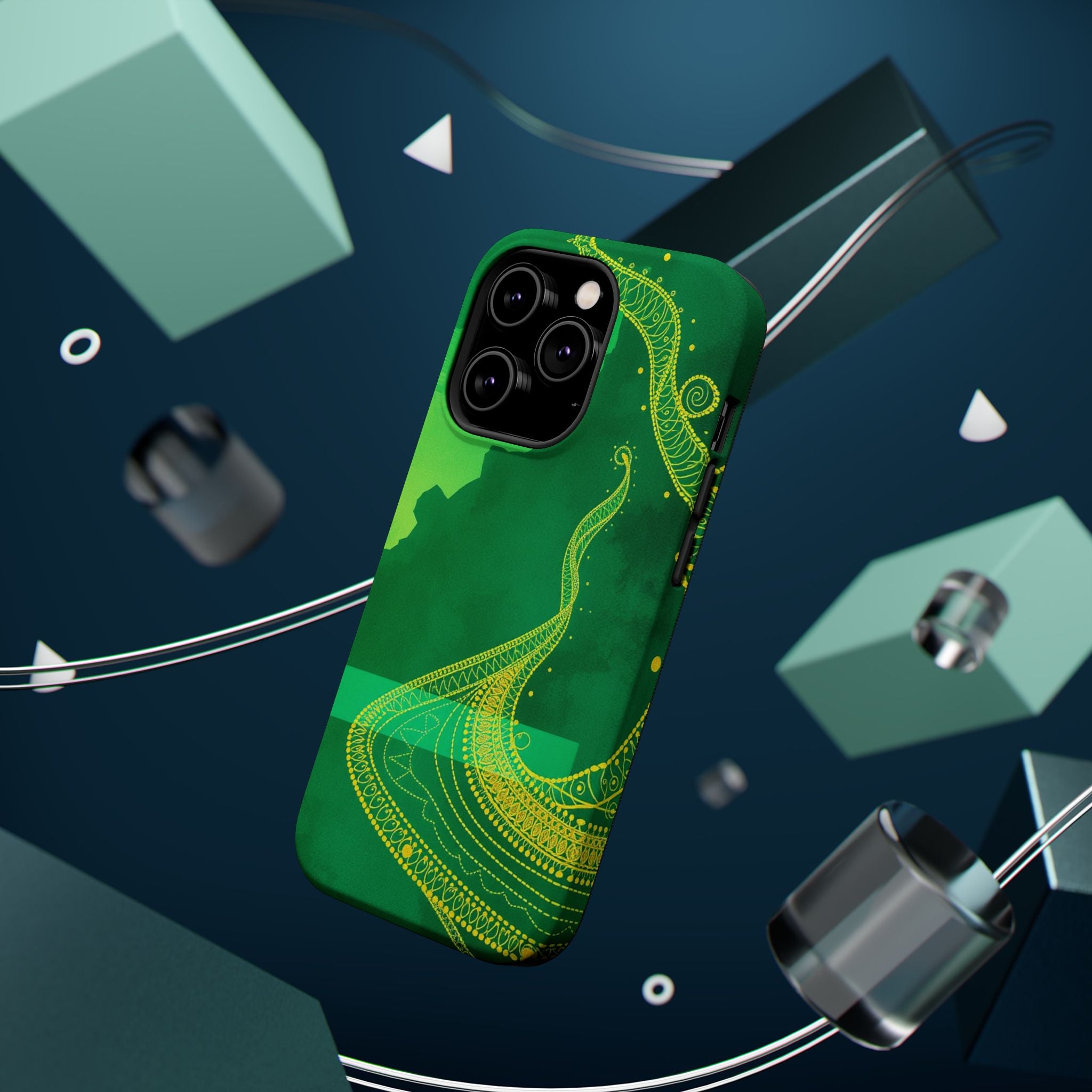 iPhone Emerald Green And Gold Zentangle Flow Slim iPhone Everyday · iPhone Case