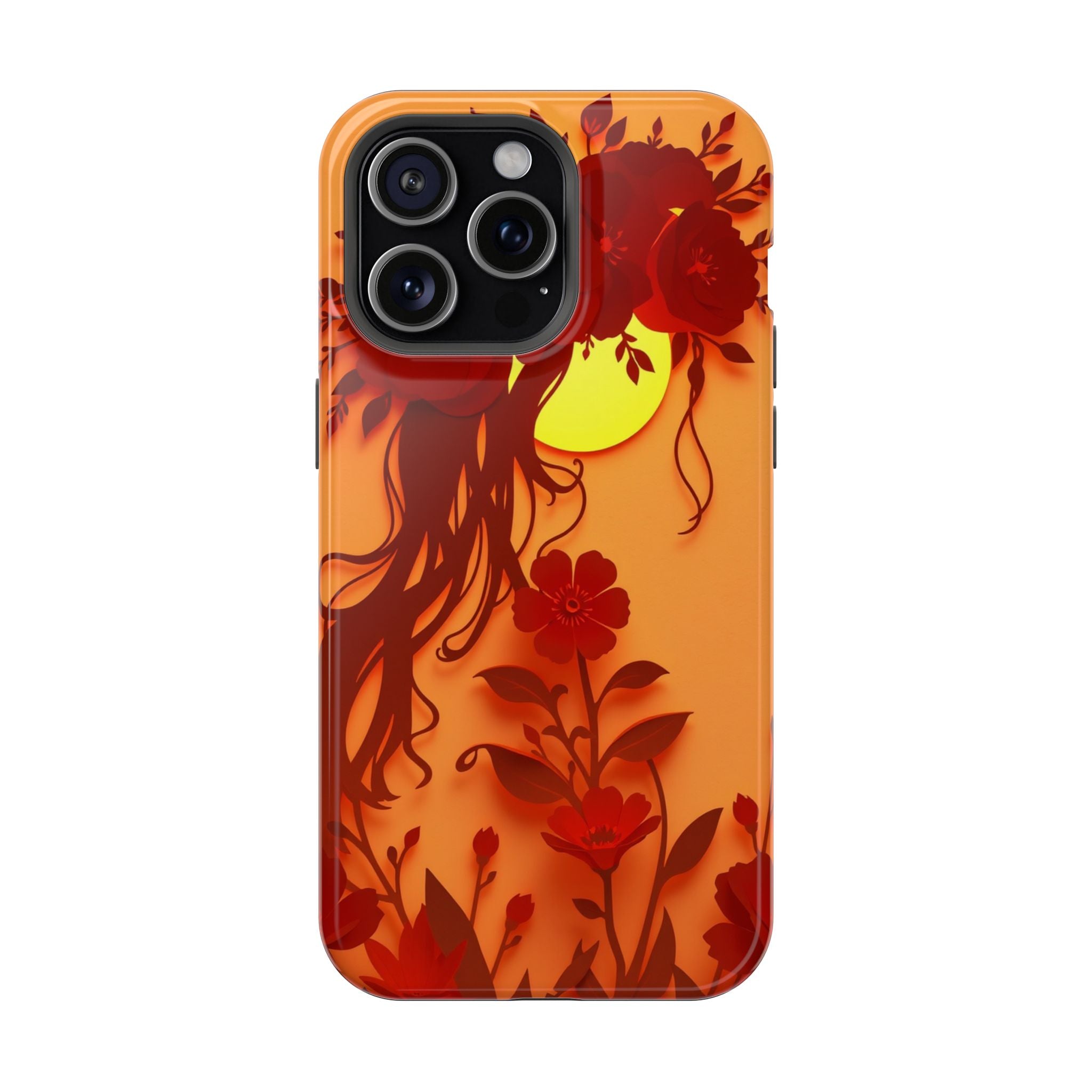 iPhone Sunset Amber And Peach Floral Crown Slim iPhone Everyday · iPhone Case