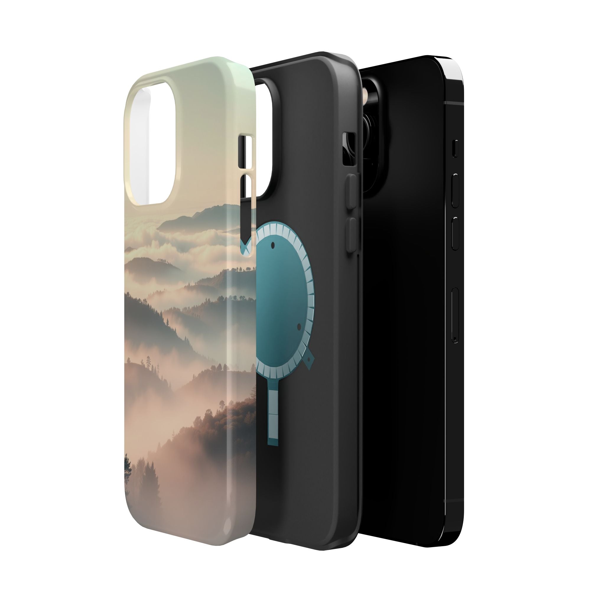 iPhone Mint And Blush Fog Rolling Over Hills Slim iPhone Everyday · iPhone Case