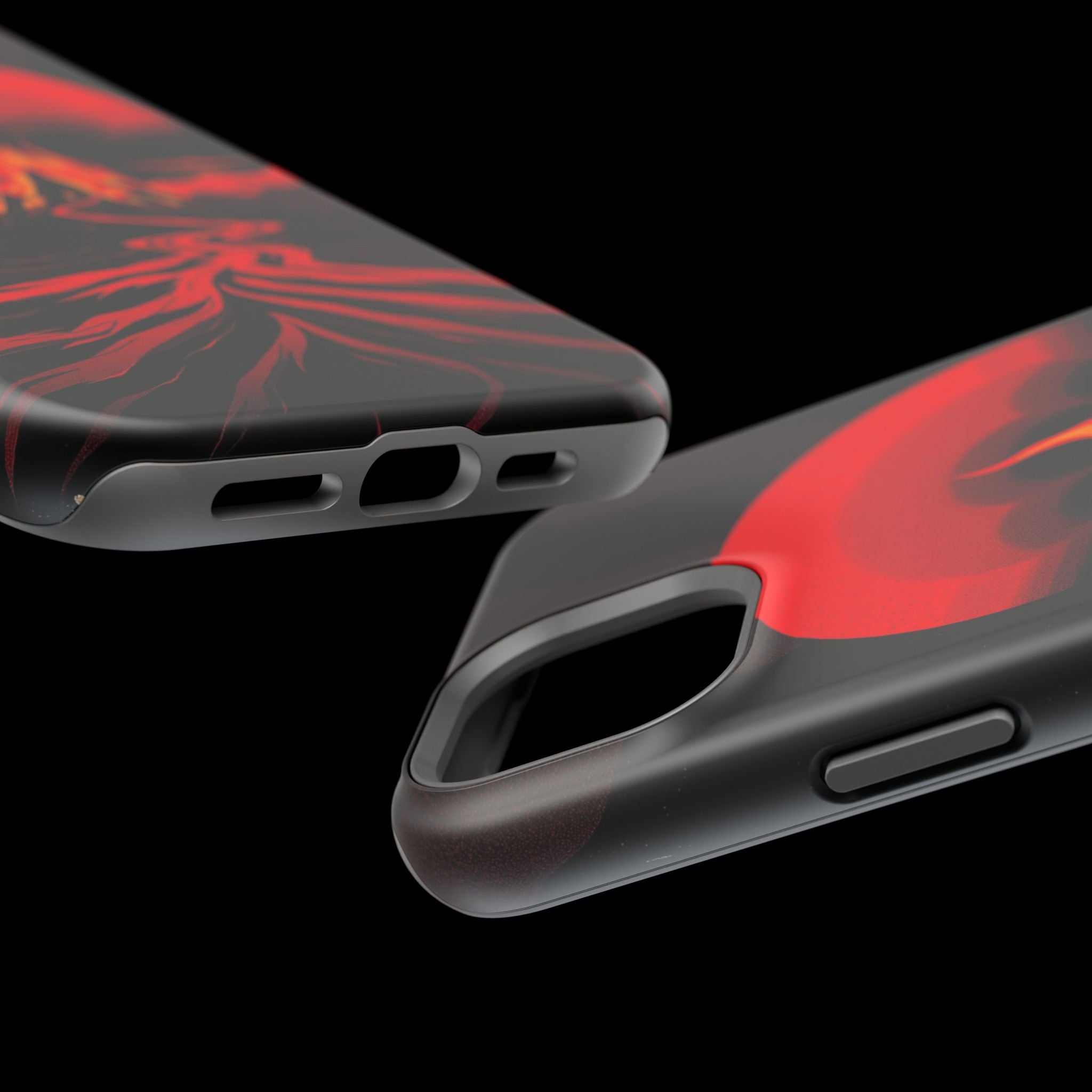 iPhone Black And Crimson Wildfire Glow Slim Everyday Designer Case · iPhone Case