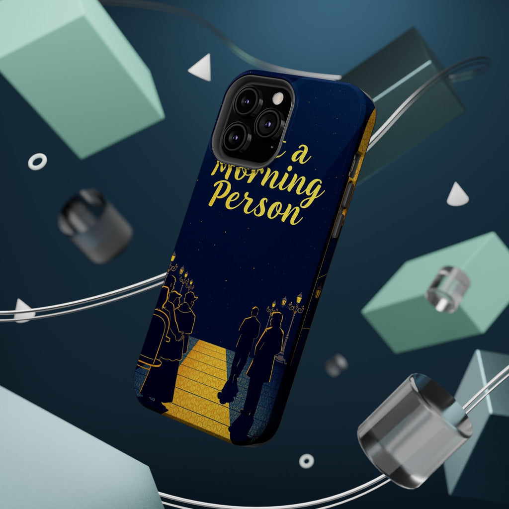 iPhone Midnight Blue And Silver Not a Morning Person Slim Snap Case · iPhone Cas