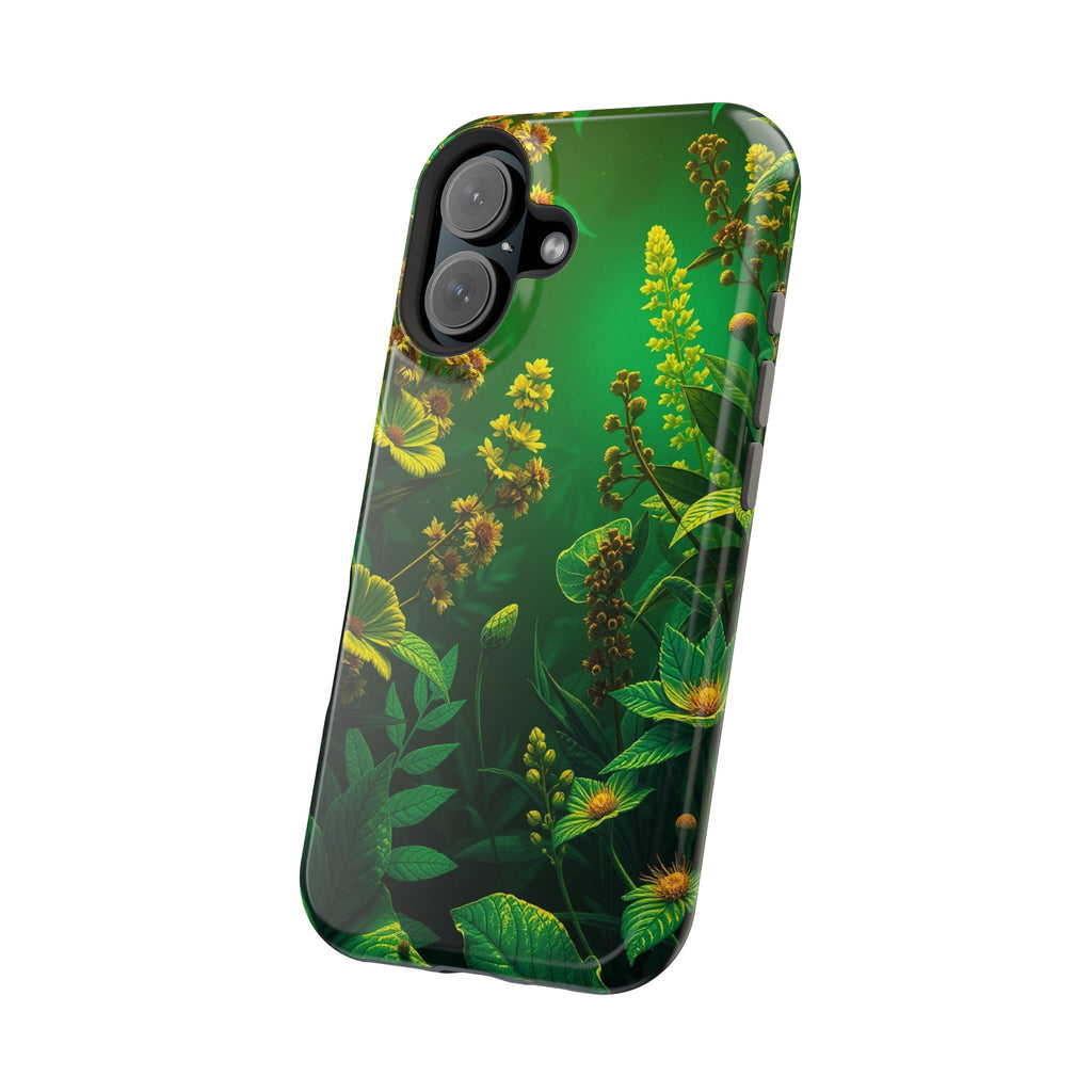 iPhone Emerald Green And Gold Vintage Botanicals Print Slim Snap Case · iPhone C