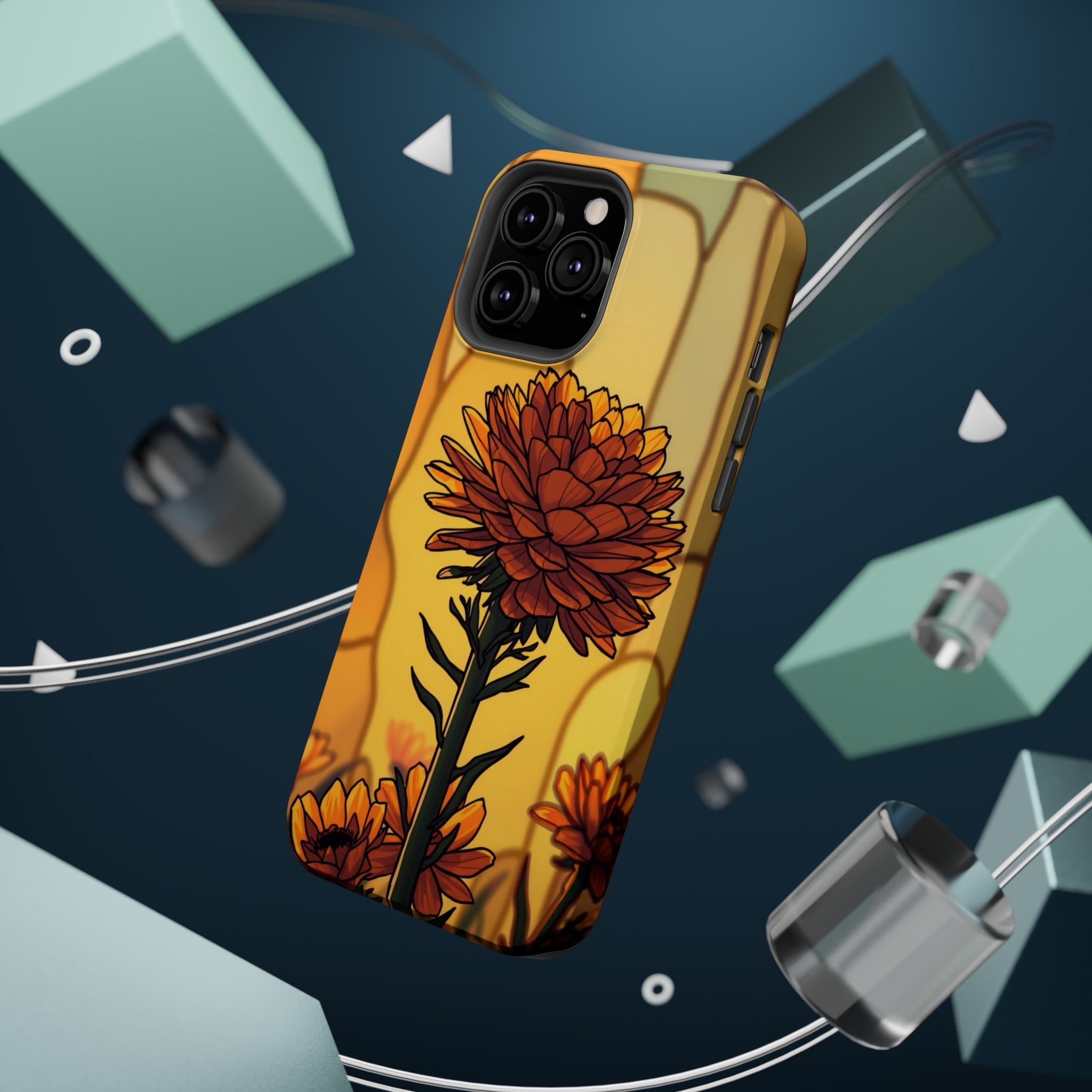 iPhone Sunset Amber And Peach Ranunculus Stack Soft iPhone Finish · iPhone Case