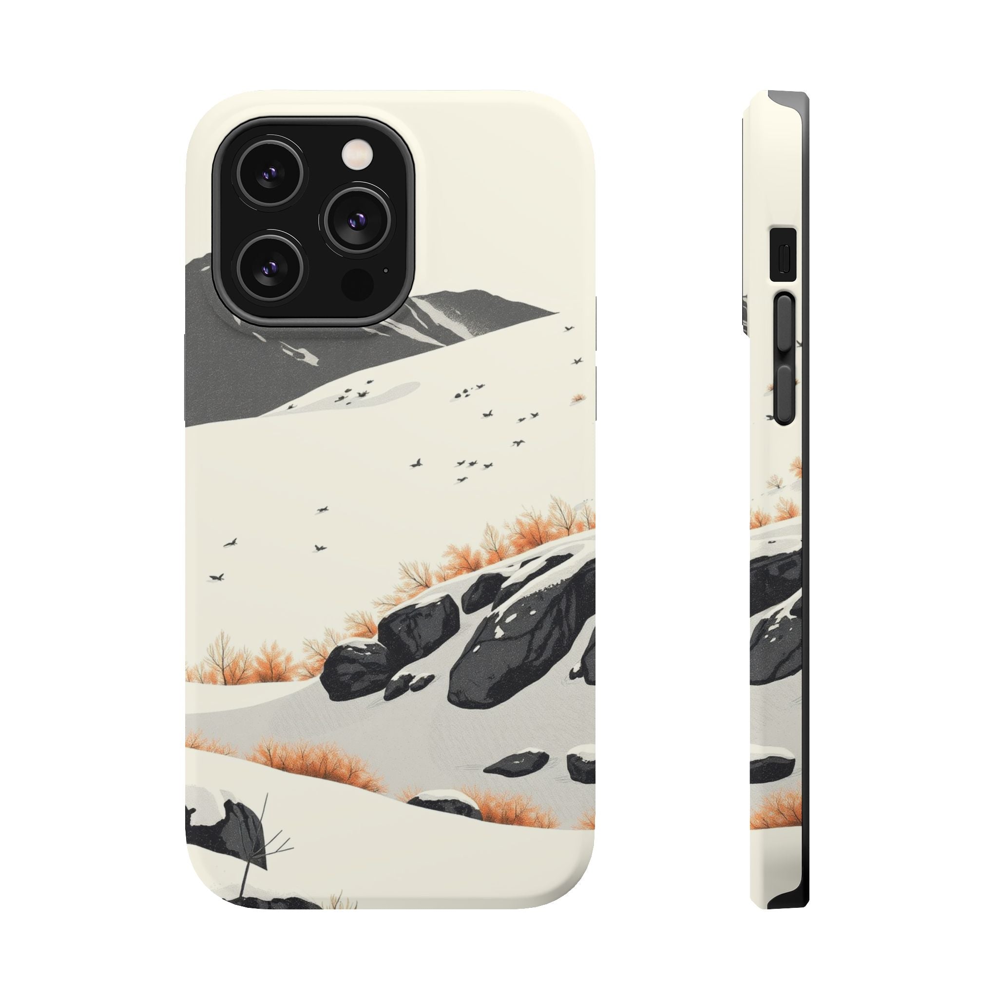 iPhone Snow Field Risograph Print Bold Modern Everyday Snap Case · iPhone Case