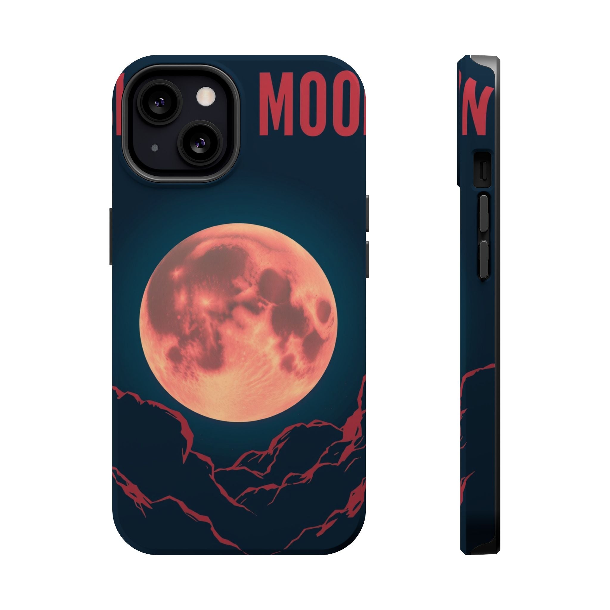 iPhone Blood Moon Rise Vintage Retro Poster Slim Everyday Designer Case · iPhone