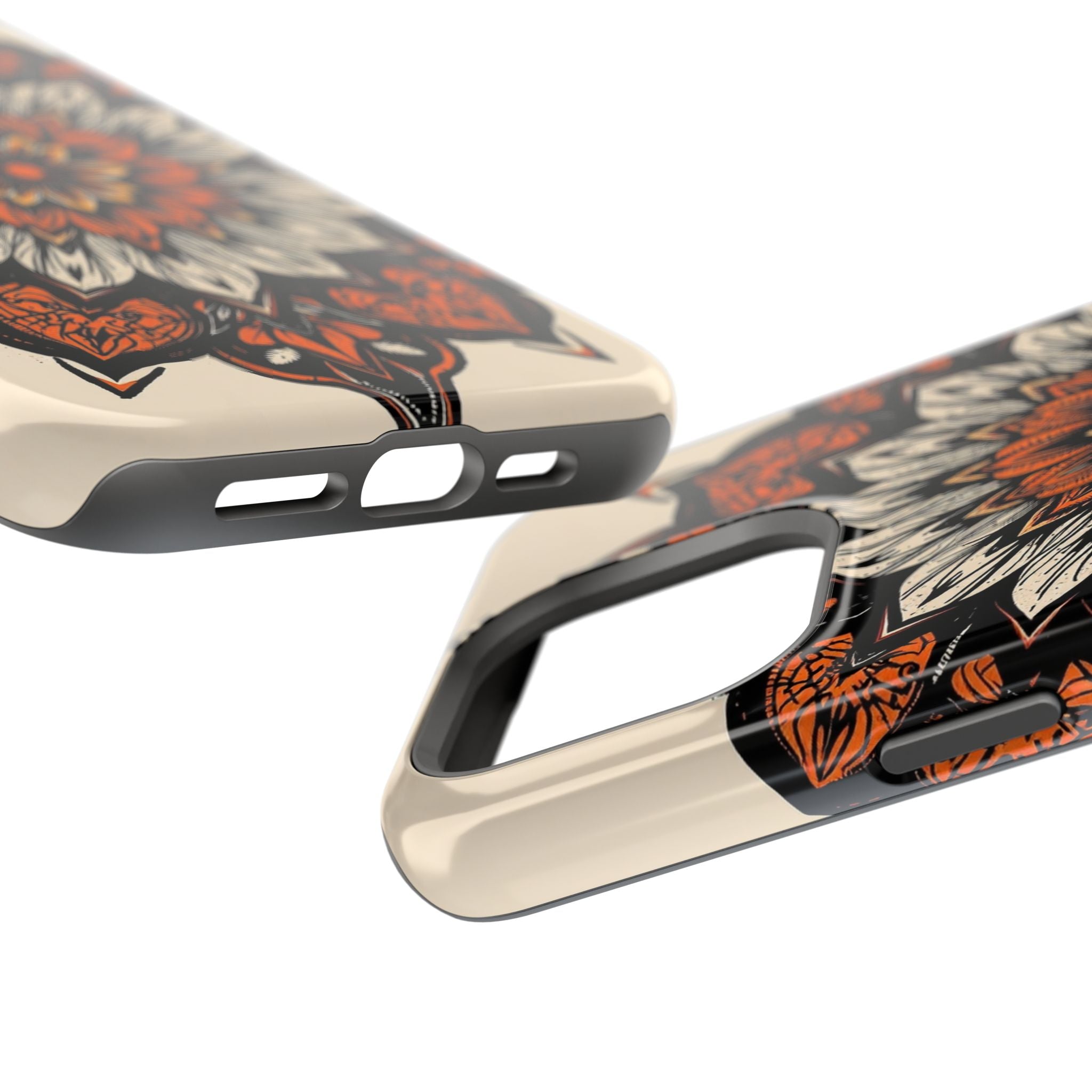 iPhone Burnt Orange And Sand Floral Mandala Slim Snap Cas Carry Case · iPhone Ca
