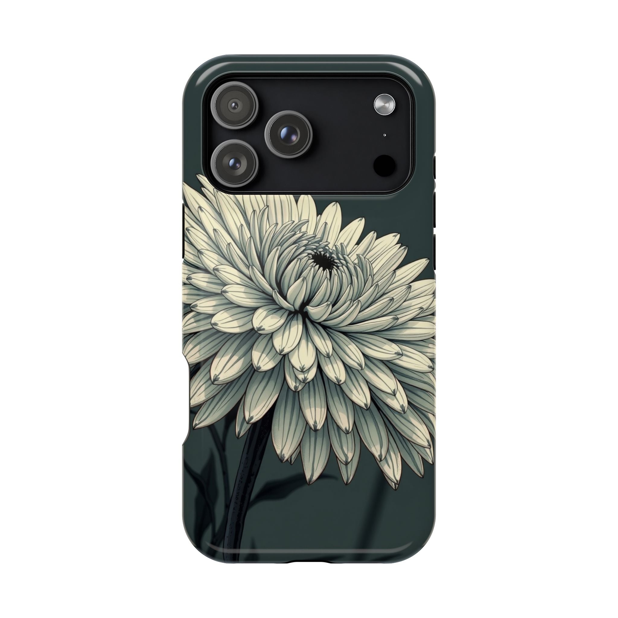iPhone Chrysanthemum Classic Dark Gothic Ink Carry Case Slim Snap Case · iPhone