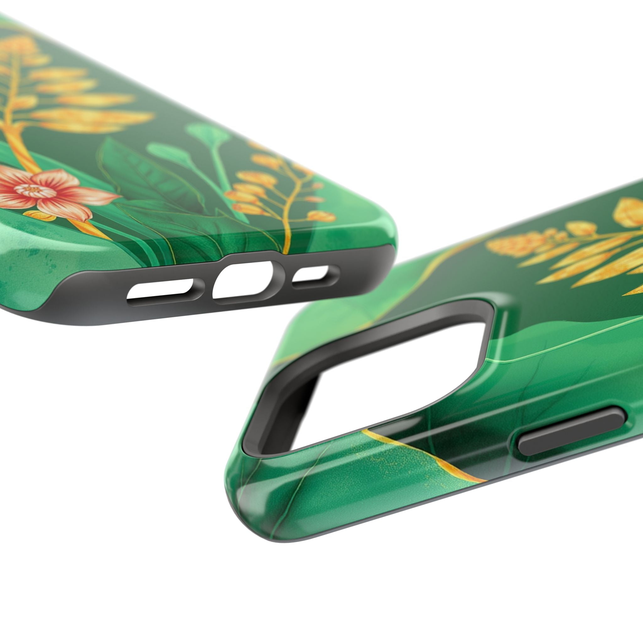 iPhone Emerald Green And Gold Botanical Illustration Ga Slim Snap Case · iPhone