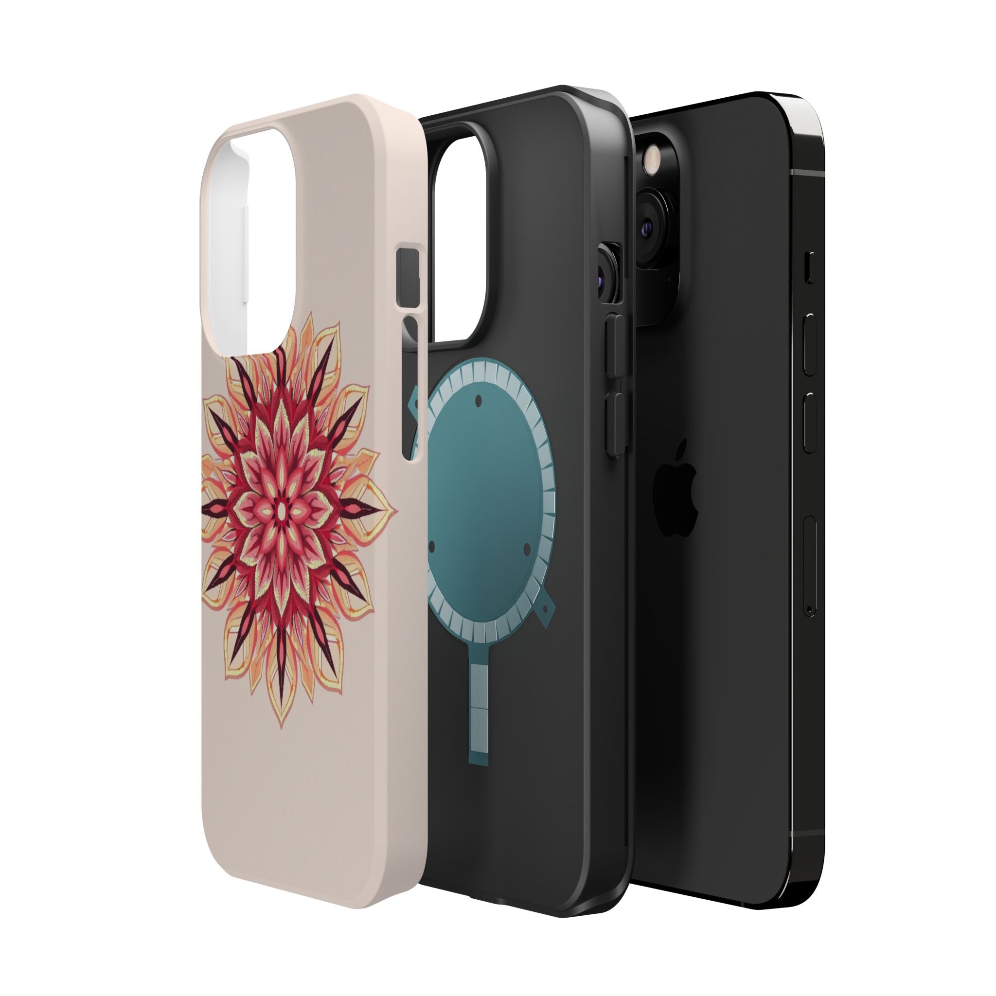iPhone Floral Mandala Pixel Art -Bit Slim Everyday Designer Case · iPhone Case