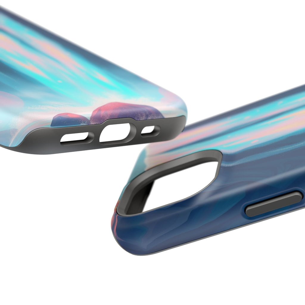 iPhone Teal And Coral Waterfall Mist Slim Everyday Designer Case · iPhone Case