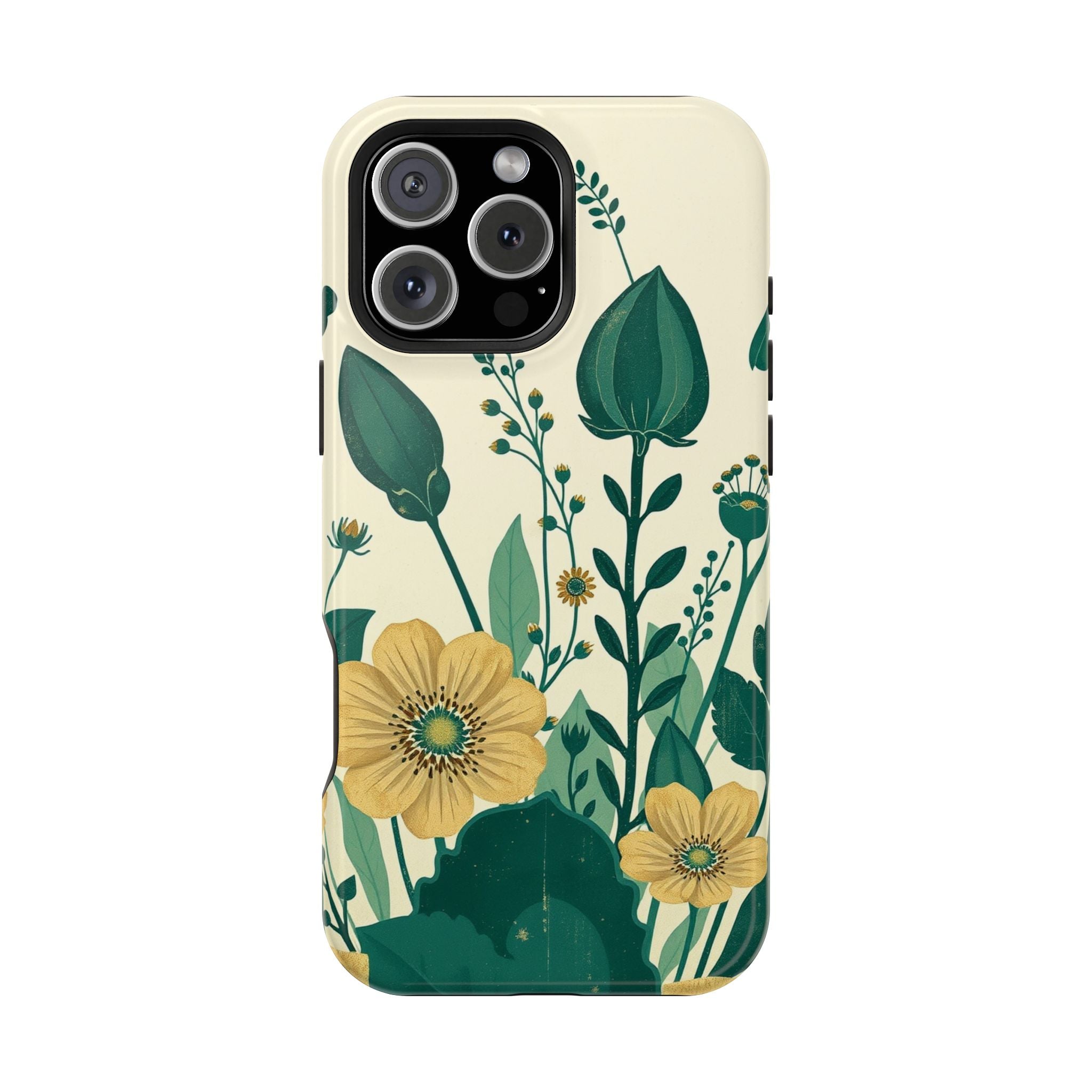 iPhone Emerald Green And Gold Pressed Botanicals Clean iPhone Minimal · iPhone C