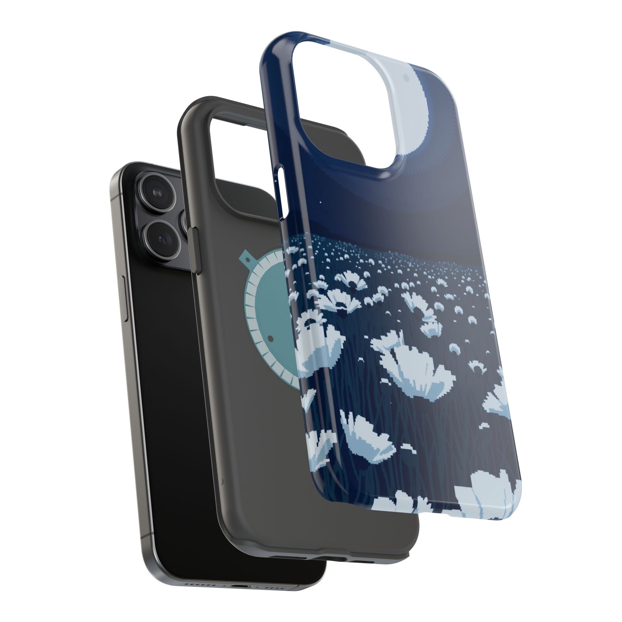 iPhone Poppy Field Pixel Art -Bit Bold Modern Everyday Snap Case · iPhone Case