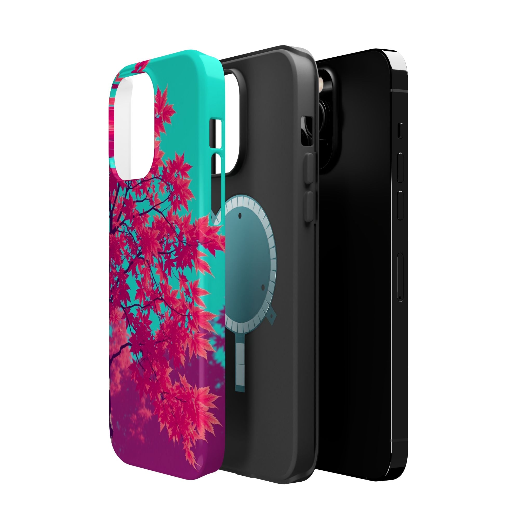 iPhone Cyan And Magenta Autumn Maple Slim Everyday iPhone 16 Designer · iPhone C