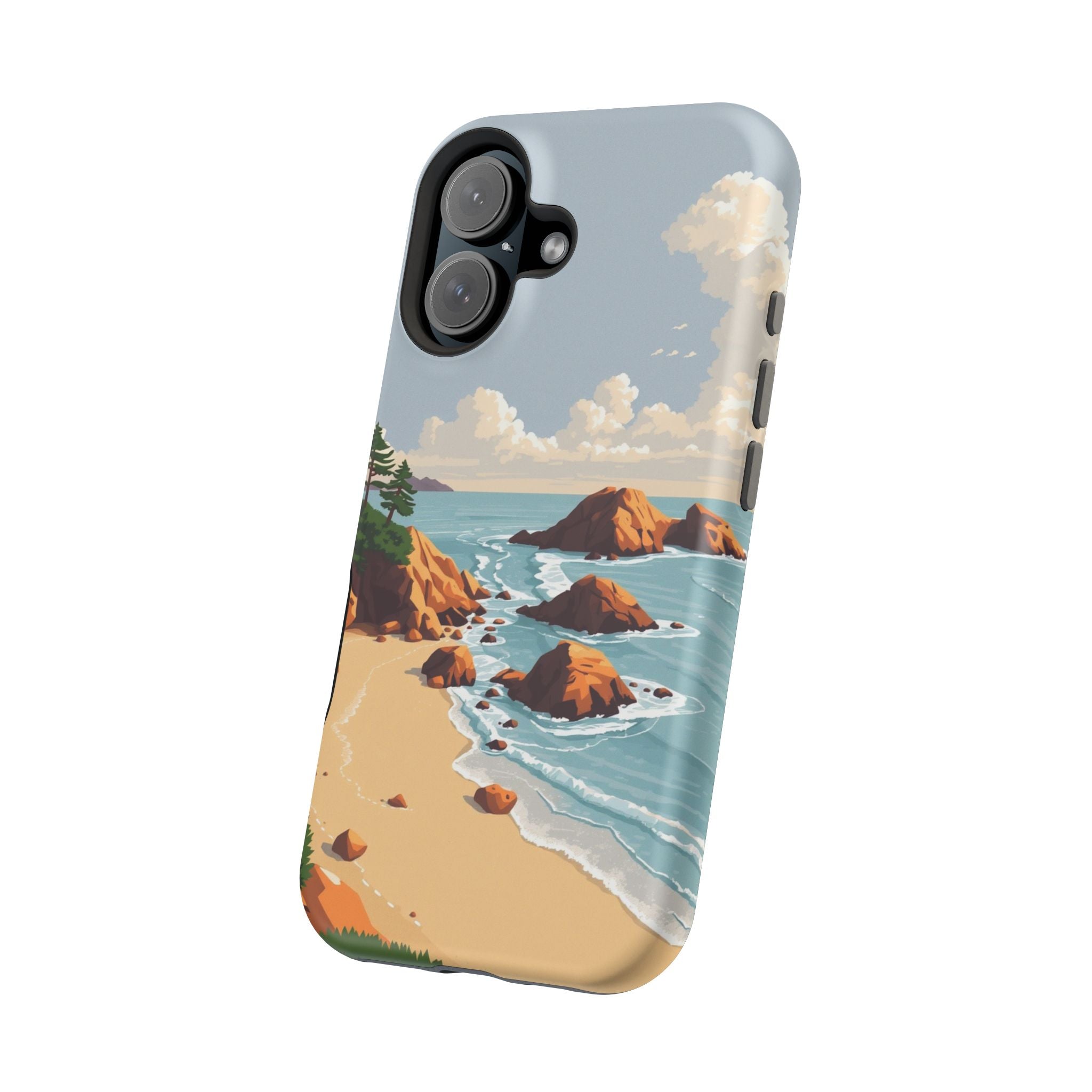 iPhone Mustard And Rust Pebble Beach Slim Everyday Designer Case · iPhone Case