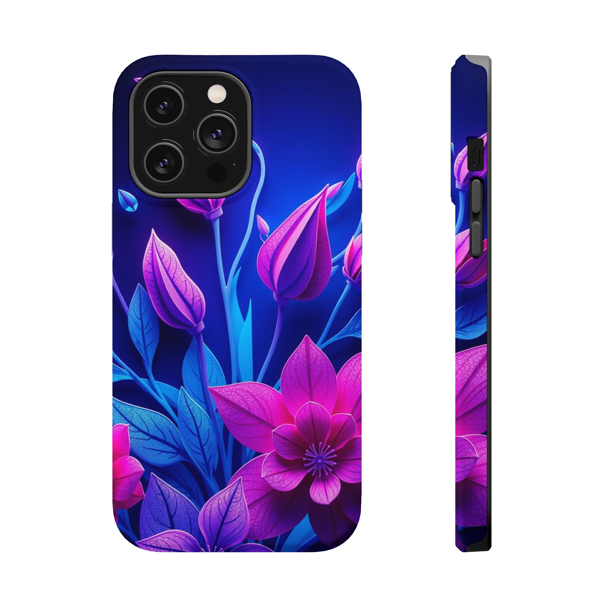iPhone Neon Floral Paper Cut Art Bold Modern Everyday Snap Case · iPhone Case