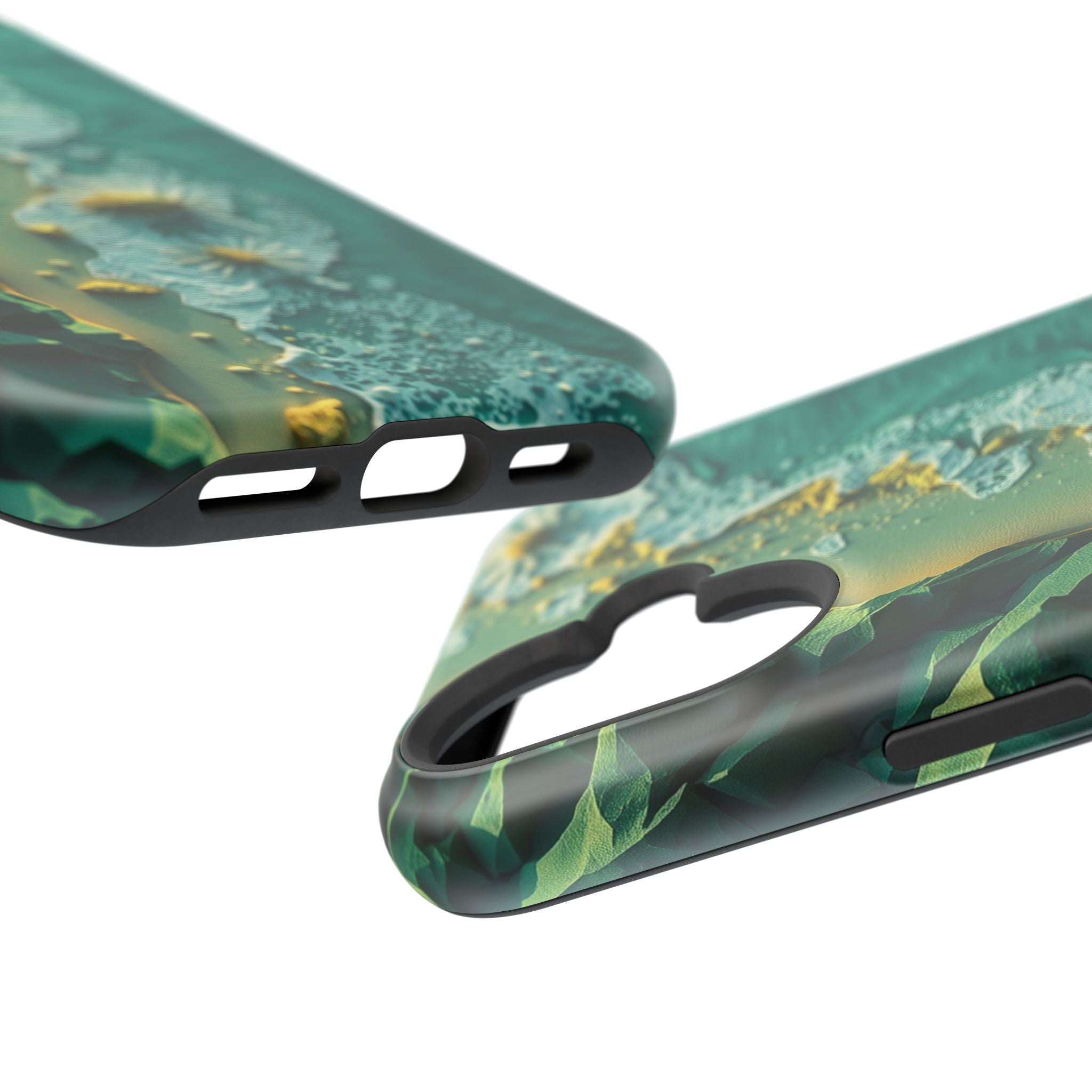 iPhone Emerald Green And Gold Shoreline Aerial Soft iPhone Finish · iPhone Case