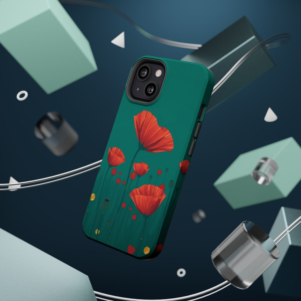 iPhone Earthy Poppy Field Design Bold Modern Everyday Snap Case · iPhone Case