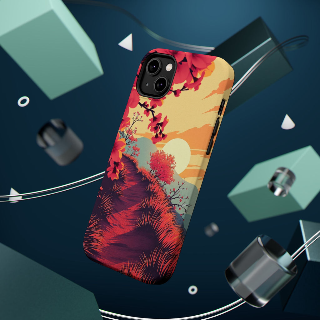 iPhone Sunset Amber And Peach Blossom Trail Soft iPhone 15 Finish · iPhone Case