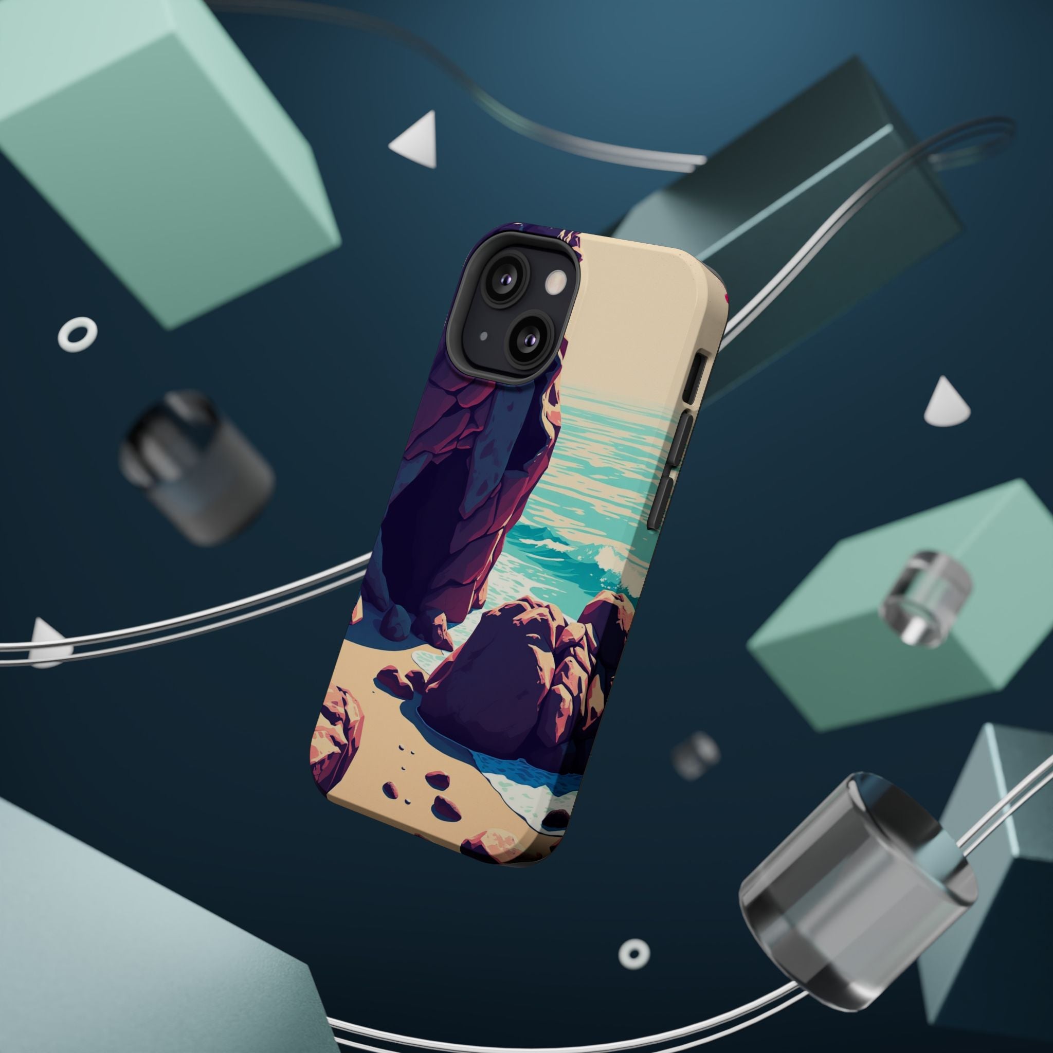 iPhone Cyan And Magenta Pebble Beach Slim Everyday Designer Case · iPhone Case