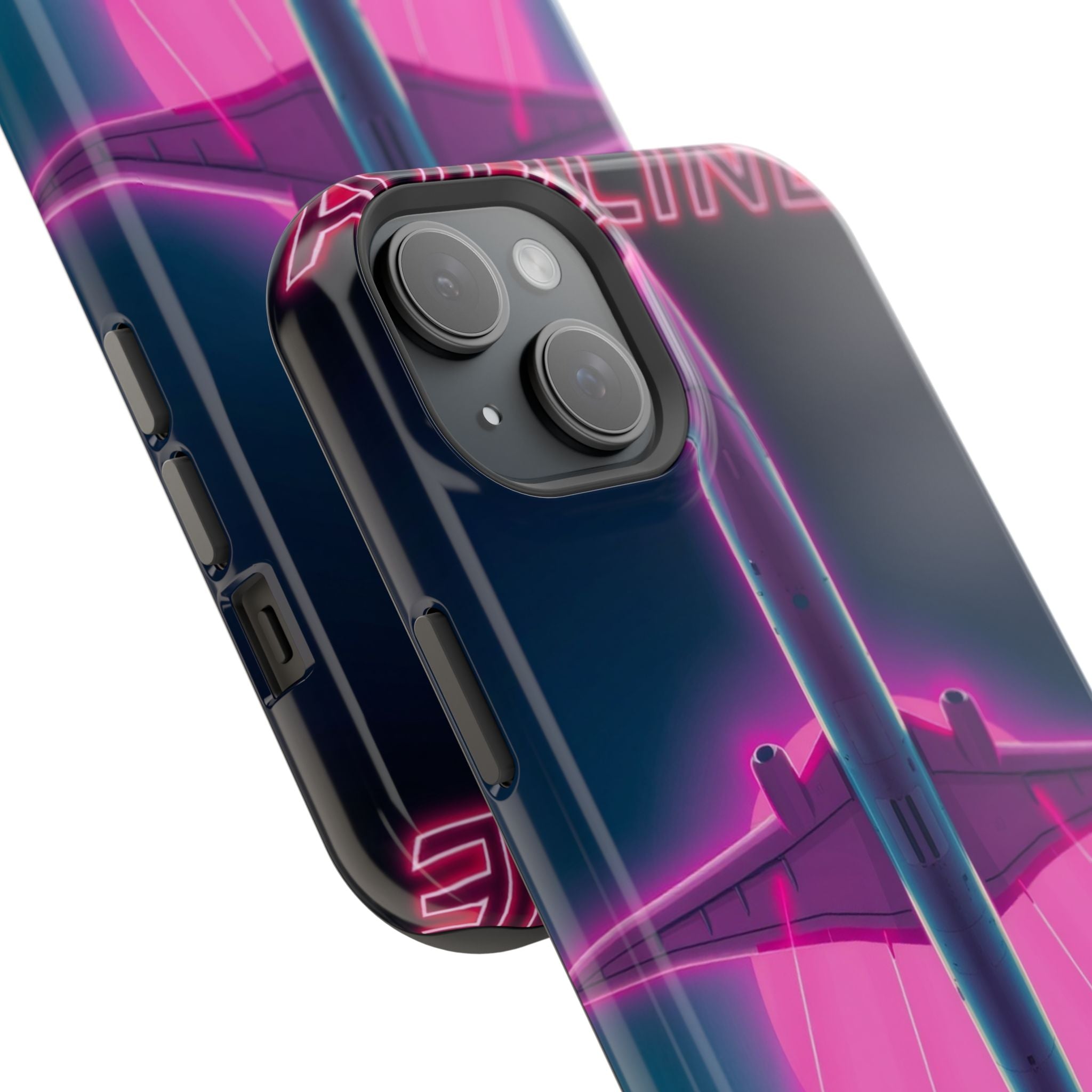 iPhone Cyan And Magenta Retro Airline Poster Slim Everyday Designer Case · iPhon