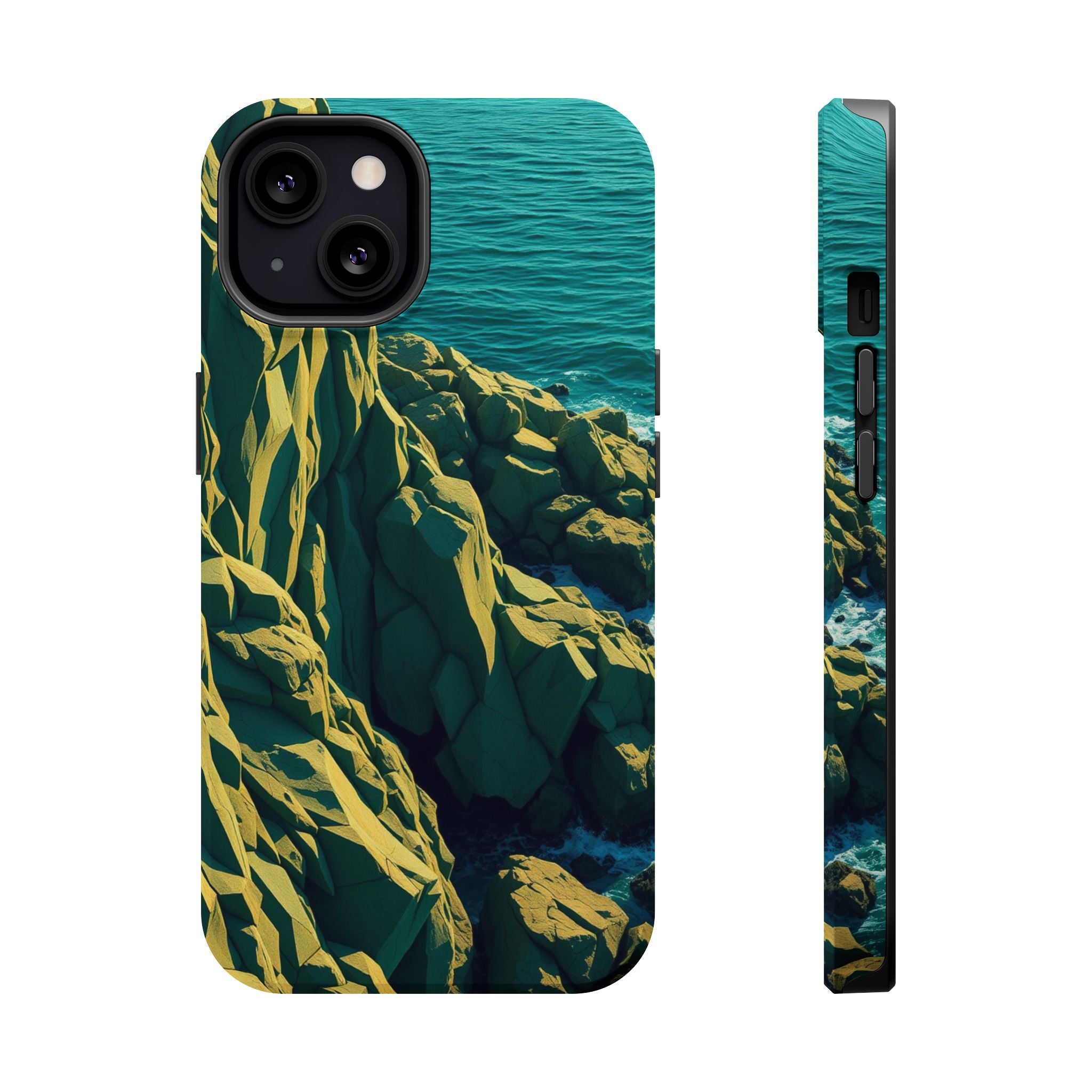 iPhone Emerald Green And Gold Rocky Coastline Slim iPhone Everyday · iPhone Case