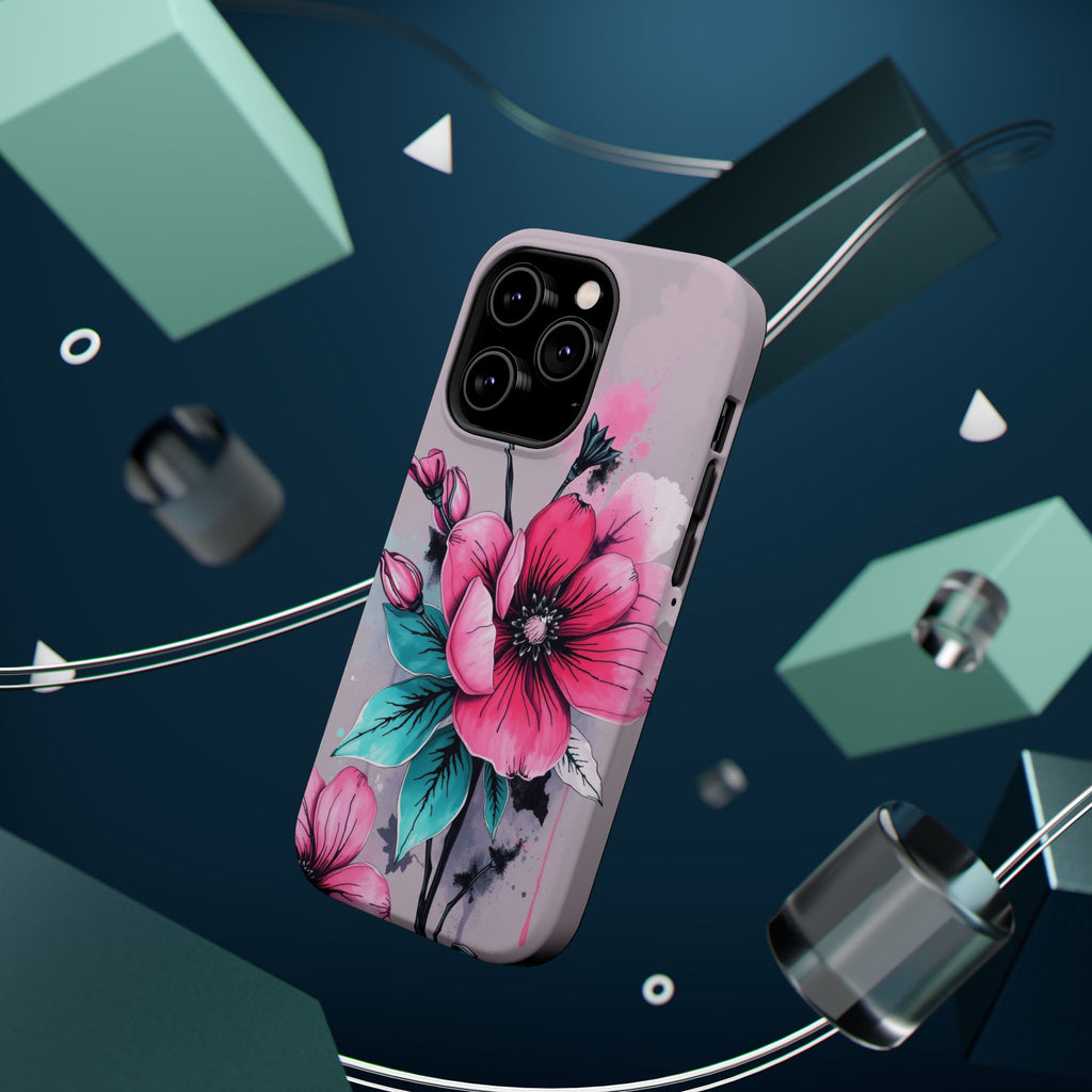 iPhone Mint And Blush Floral Ink Wash Slim Everyday Designer Case · iPhone Case