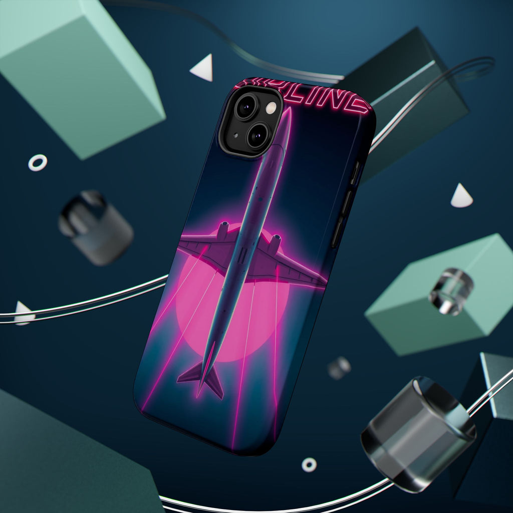 iPhone Cyan And Magenta Retro Airline Poster Slim Everyday Designer Case · iPhon
