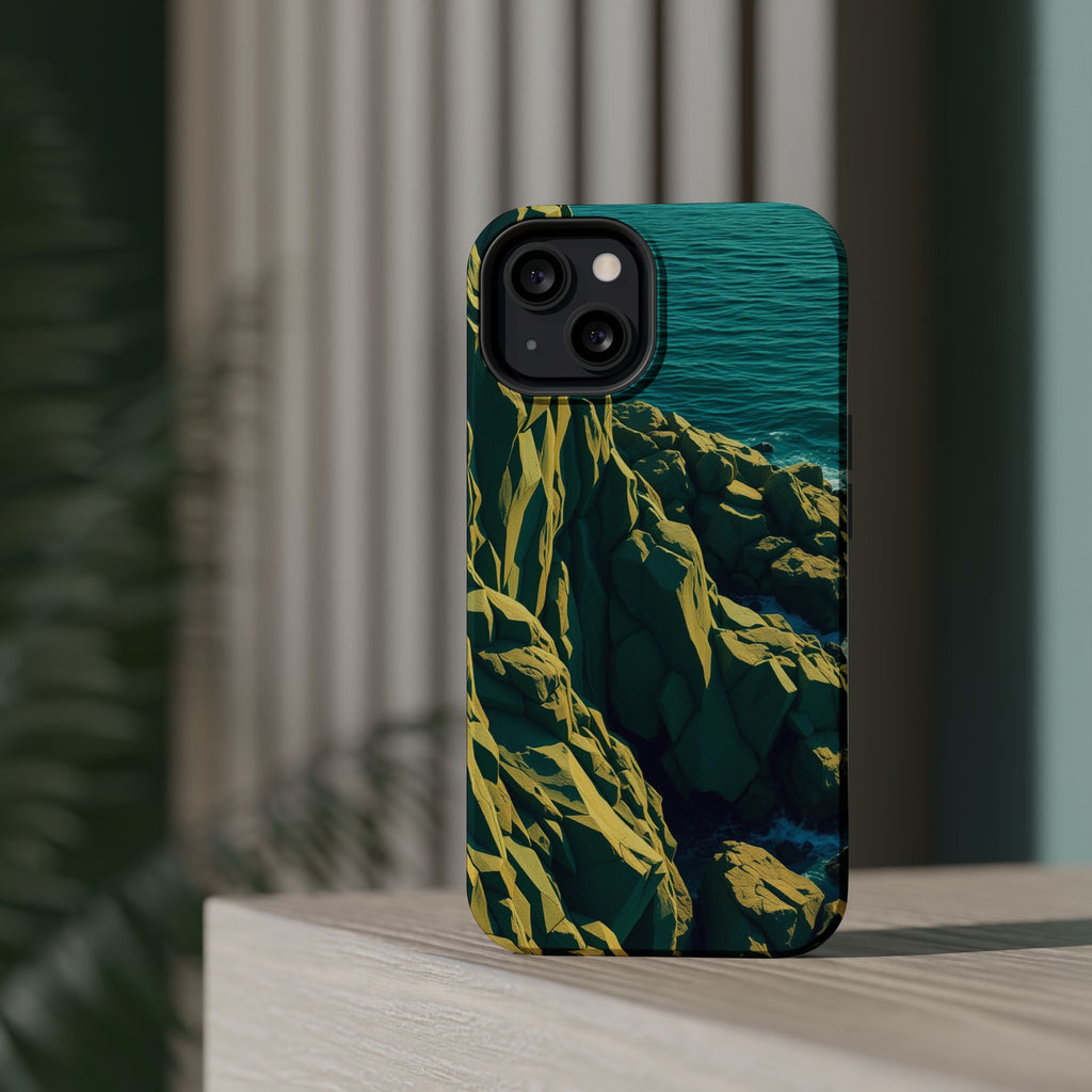 iPhone Emerald Green And Gold Rocky Coastline Slim iPhone Everyday · iPhone Case