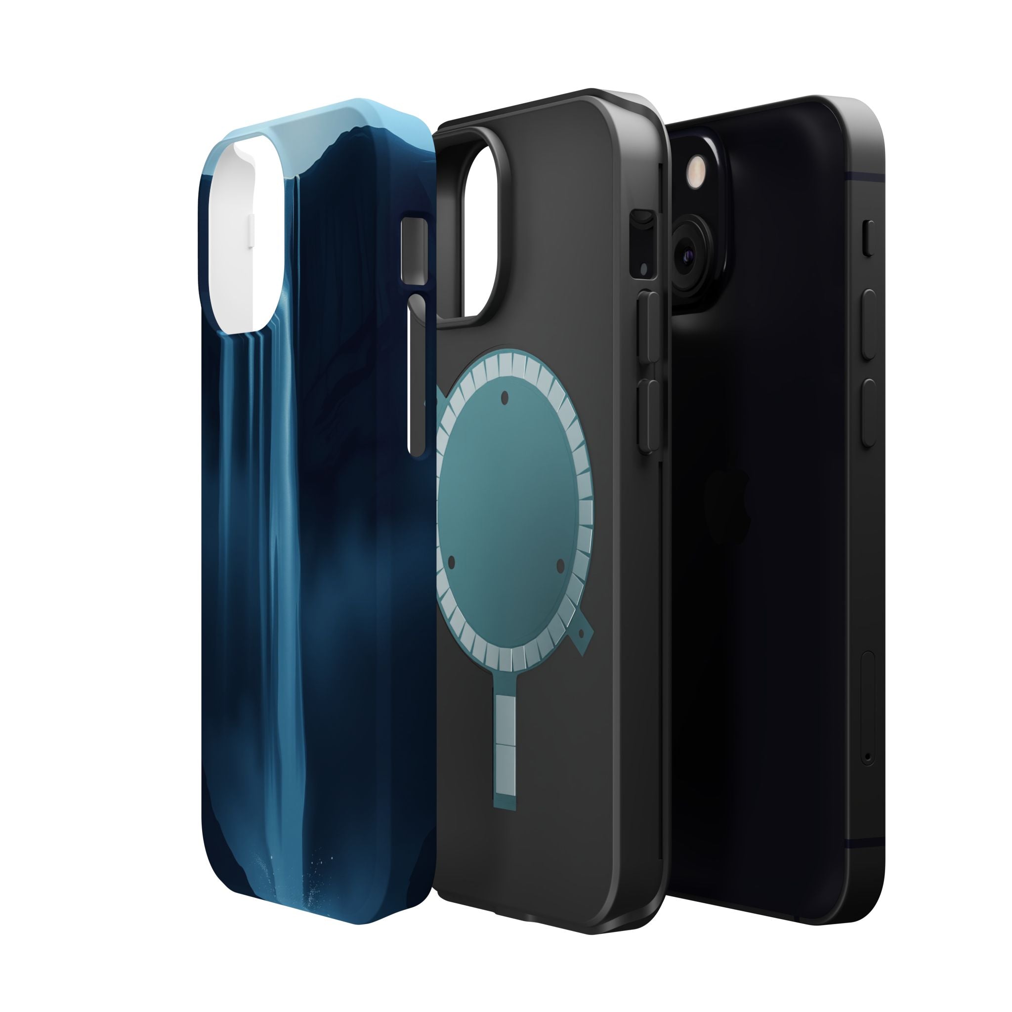 iPhone Midnight Blue And Silver Waterfall Mist Soft iPhone Finish · iPhone Case