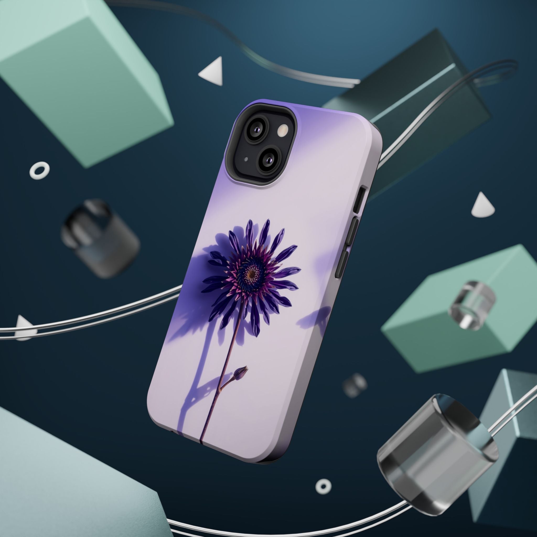 iPhone Indigo And Violet Dried Flower Flat Lay Soft iPhone Finish · iPhone Case