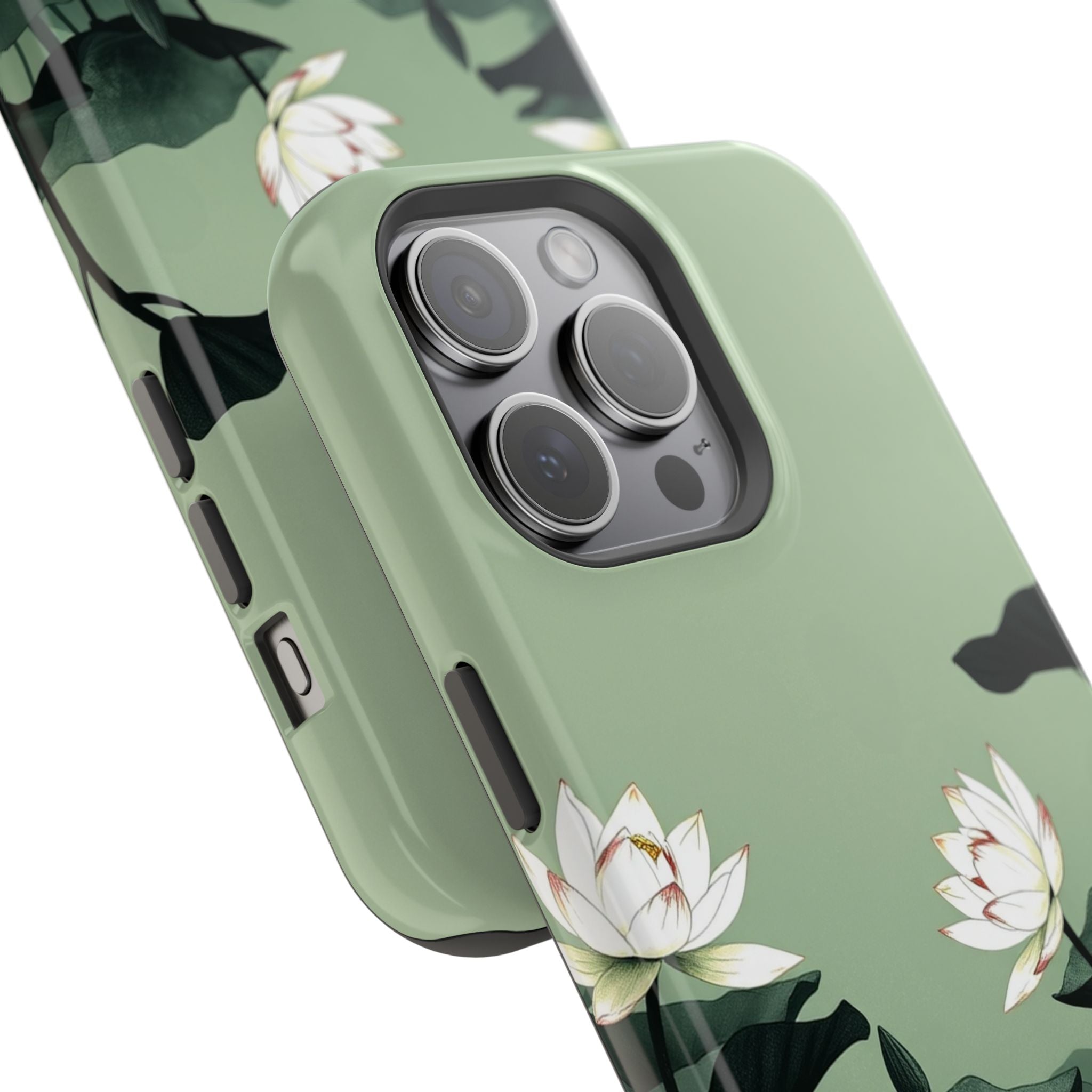 iPhone Sage And Ivory Lotus Pond Bold Modern Everyday Snap Case · iPhone Case
