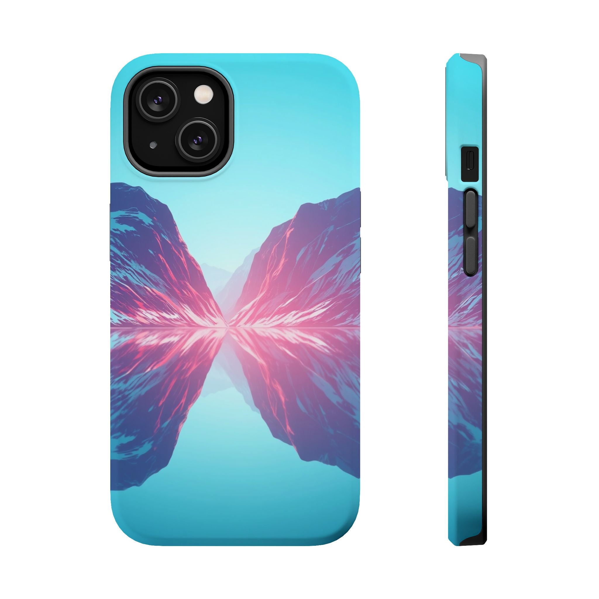 iPhone Cyan And Magenta Fjord Reflection Slim Everyday iPhone 17 · iPhone Case