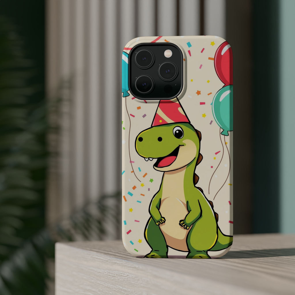 iPhone Dino with Party Hat Kids Fun Phone Case Gift Slim Snap Case · iPhone Case